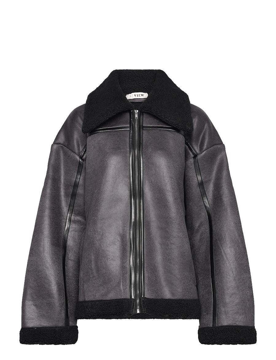 A-View - Alise Coat - lederjacken - black/grey - 0