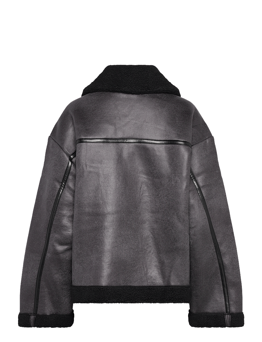 A-View - Alise Coat - lederjacken - black/grey - 1