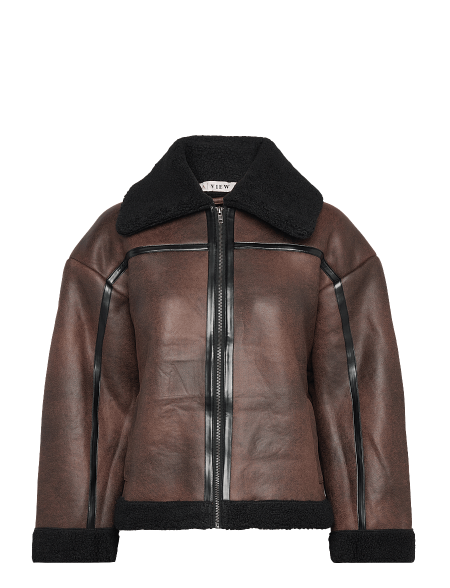A-View - Alise Coat - læderjakker - brown - 0