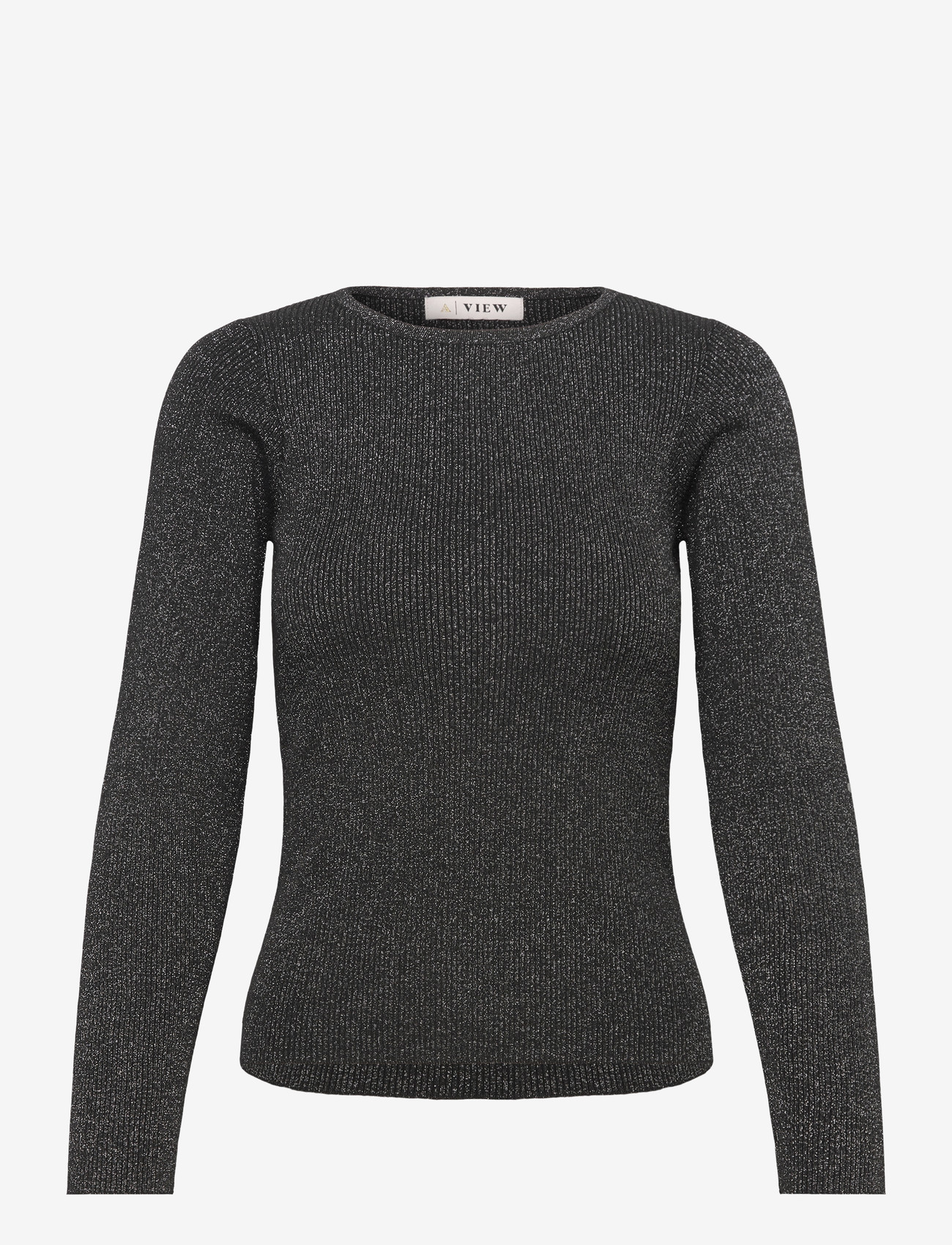 A-View - Lana rib lurex blouse - efterårstøj - 045 black/silver - 0