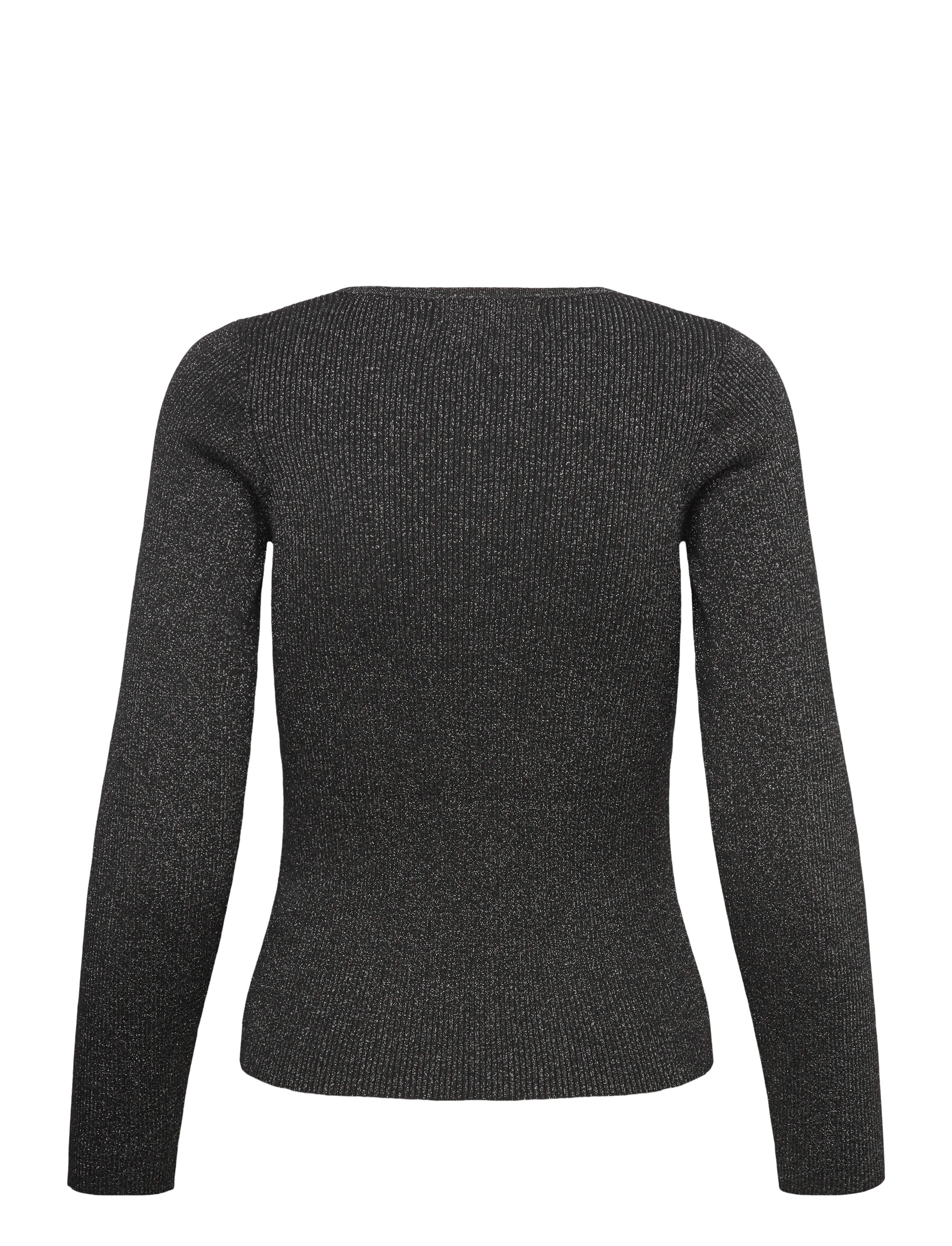 A-View - Lana rib lurex blouse - langærmede toppe - 045 black/silver - 1