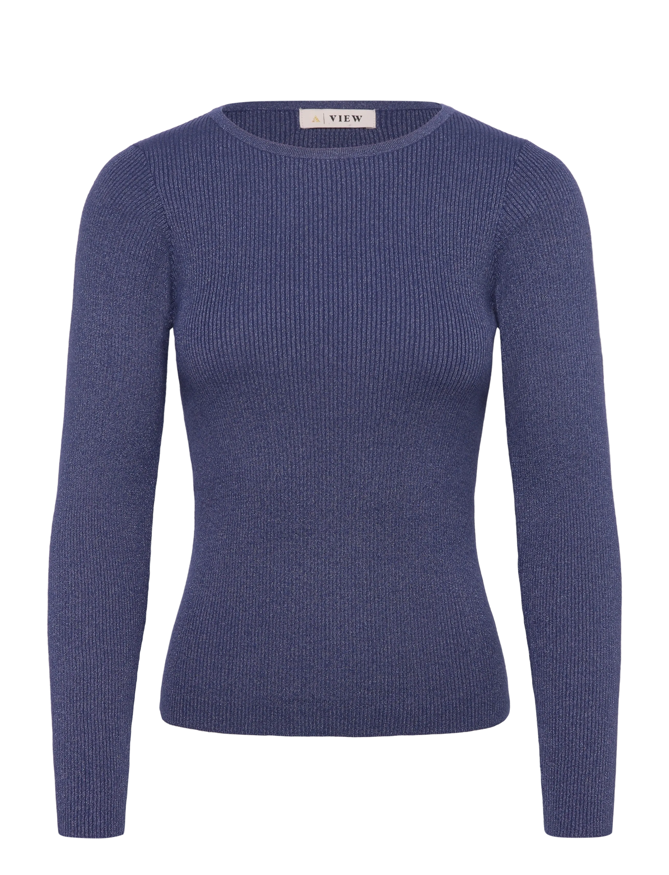 Lana rib lurex blouse - 146 MEDIUM BLUE