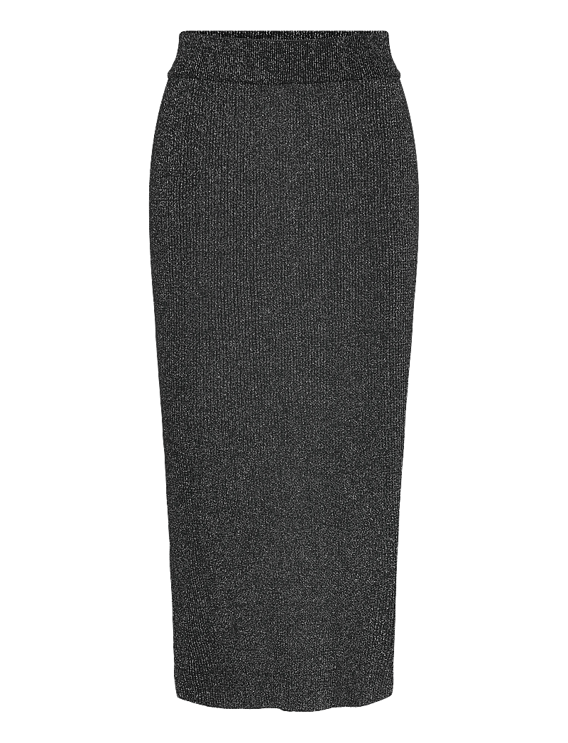 A-View - Felicity rib lurex skirt - midi-röcke - 045 black/silver - 0