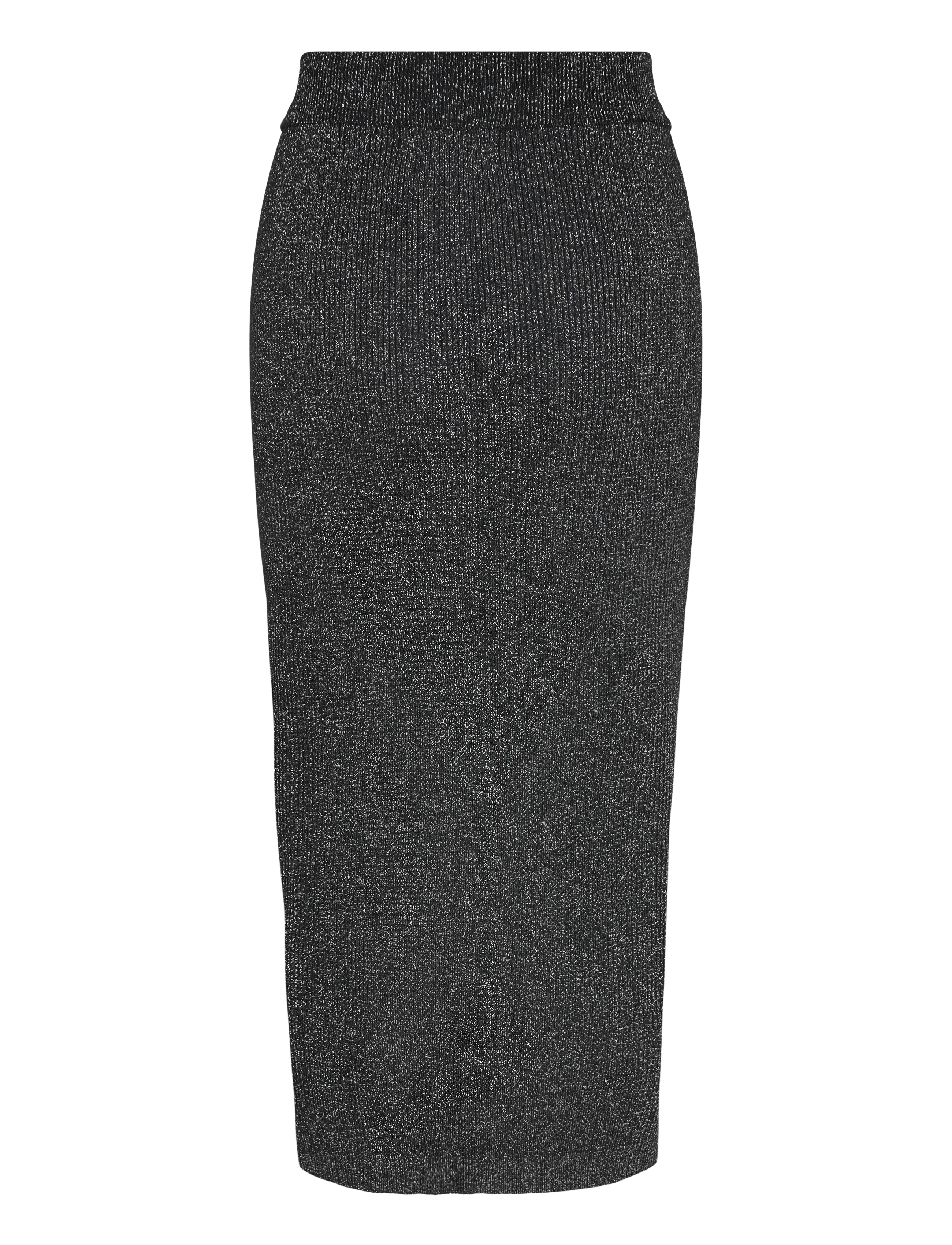 A-View - Felicity rib lurex skirt - midi skjørt - 045 black/silver - 1