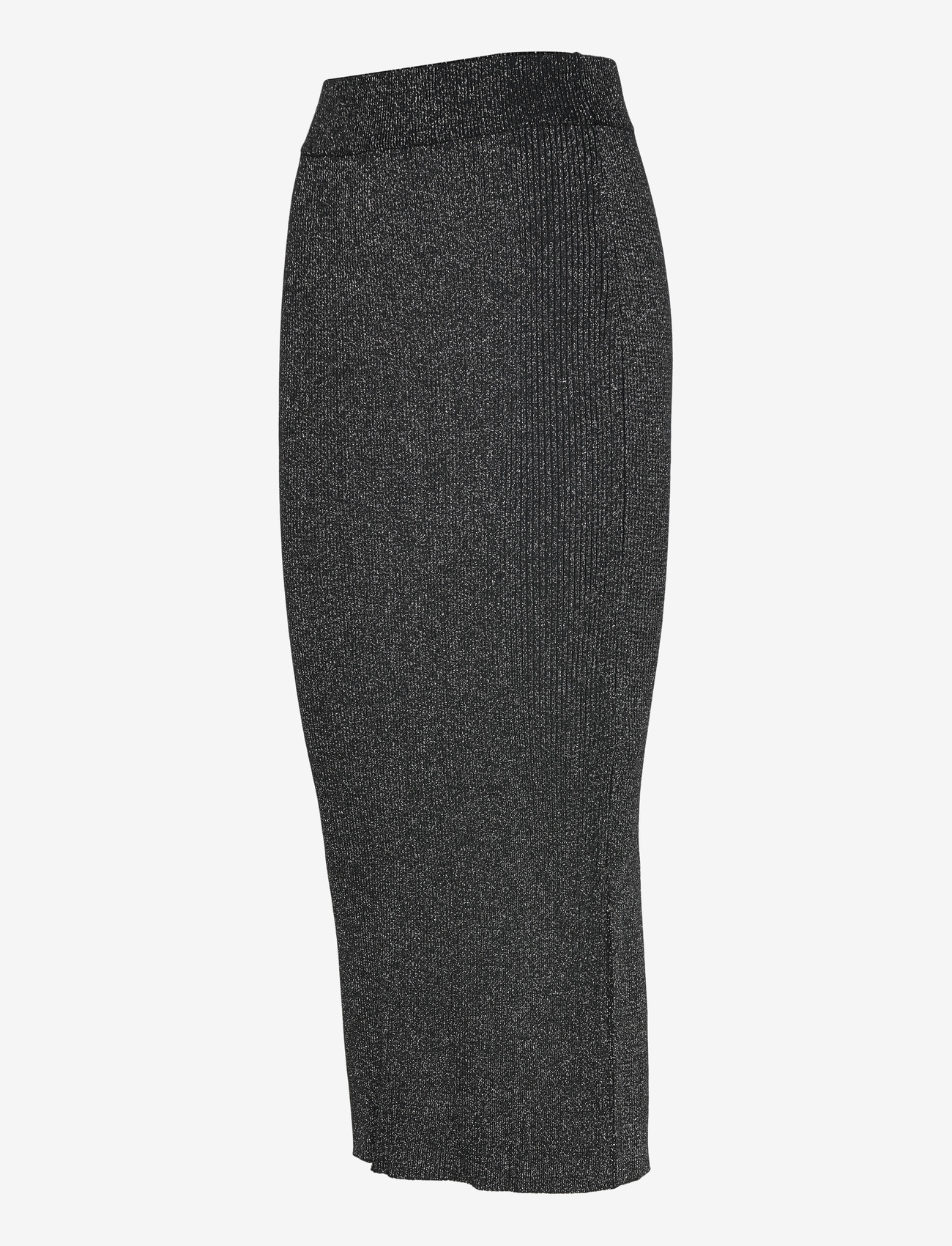 A-View - Felicity rib lurex skirt - midi-röcke - 045 black/silver - 2