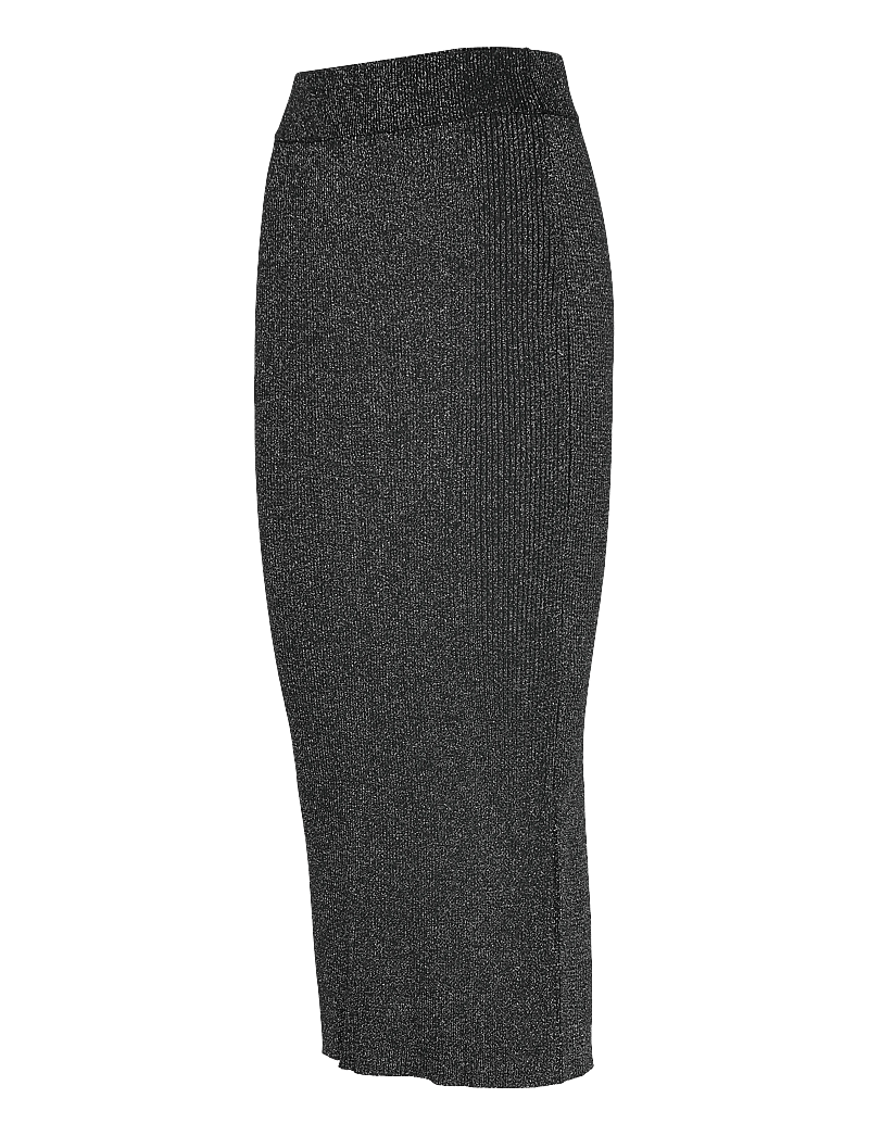 A-View - Felicity rib lurex skirt - midi-röcke - 045 black/silver - 2