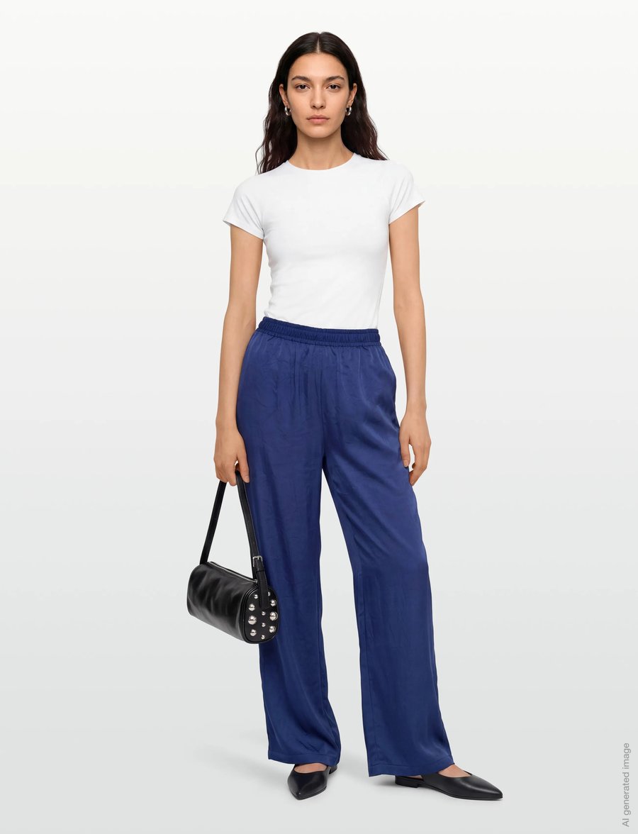A-View - Birdie pants - hosen mit weitem bein - 281 blue - 0