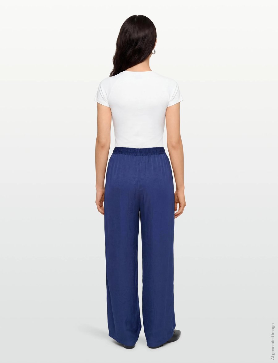 A-View - Birdie pants - hosen mit weitem bein - 281 blue - 4