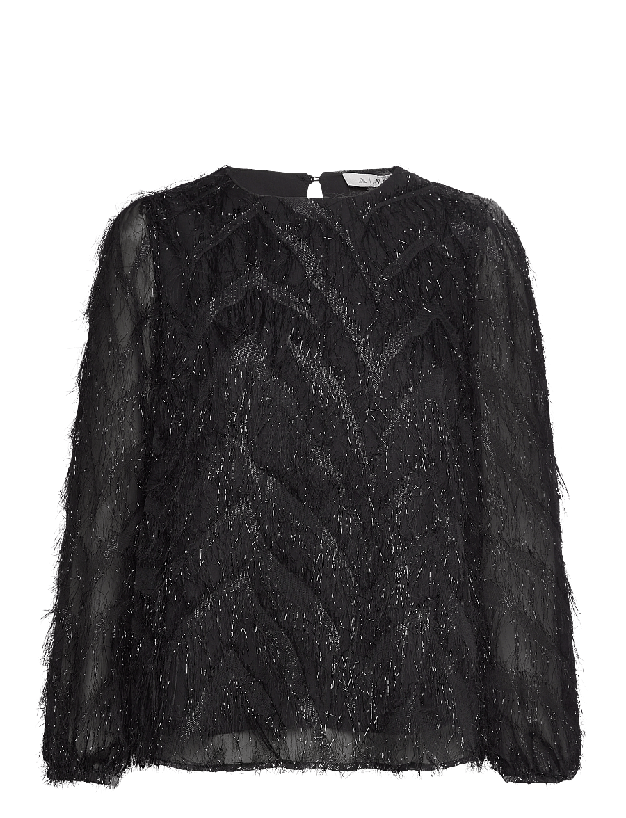 A-View - Elini blouse - langærmede bluser - black - 0