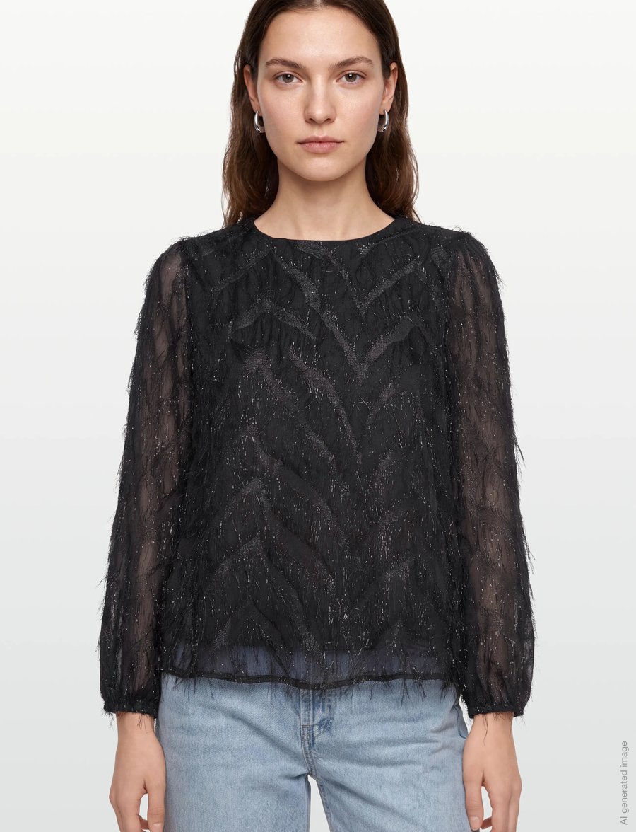 A-View - Elini blouse - langærmede bluser - black - 3