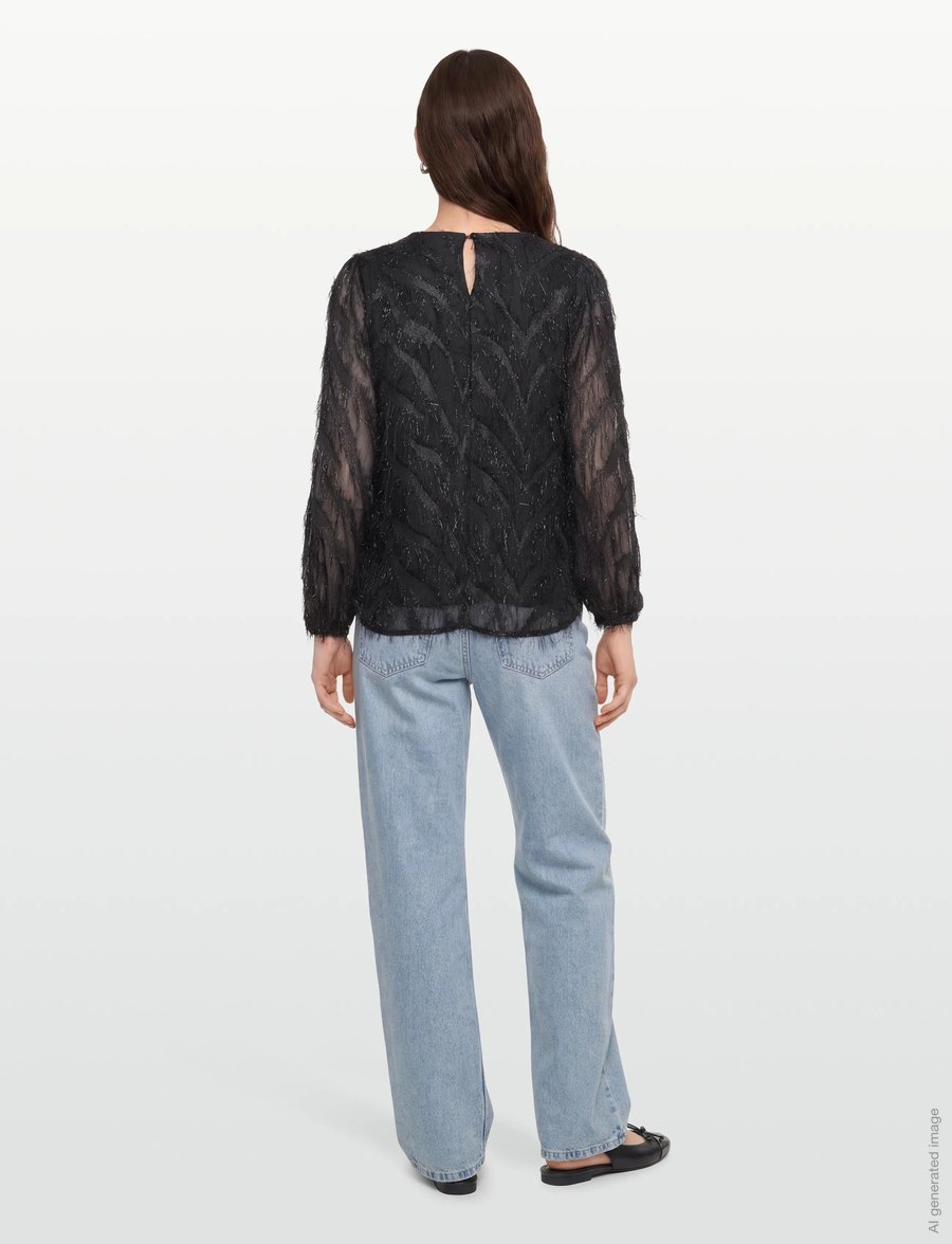 A-View - Elini blouse - langærmede bluser - black - 4