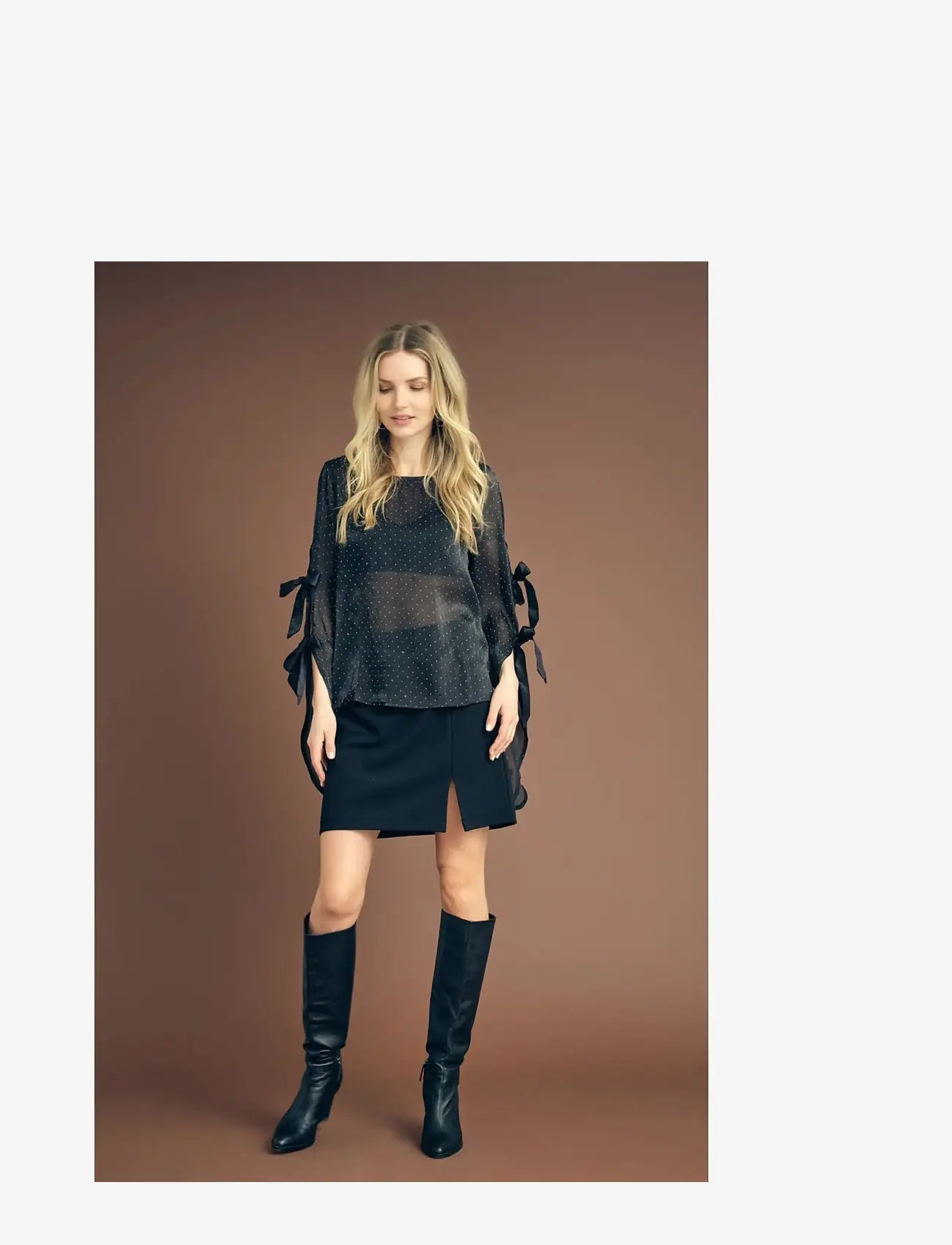 A-View - Alisa blouse - langærmede bluser - 999 black - 0