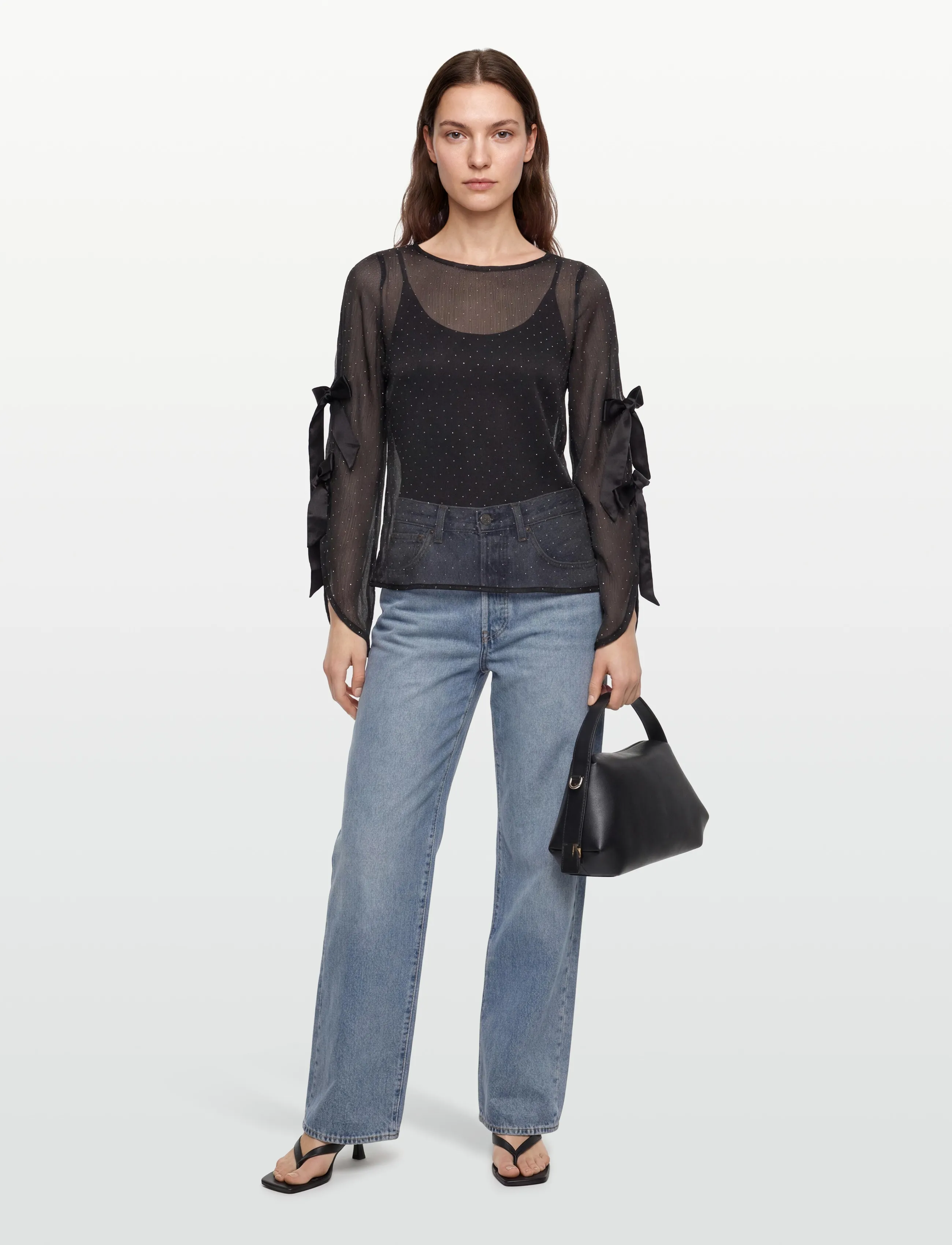 A-View Alisa Blouse, Kvinder, Gennemsigtig Bluse, Sort, Str: 36