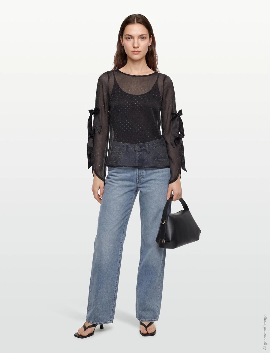 A-View - Alisa blouse - langærmede bluser - 999 black - 0