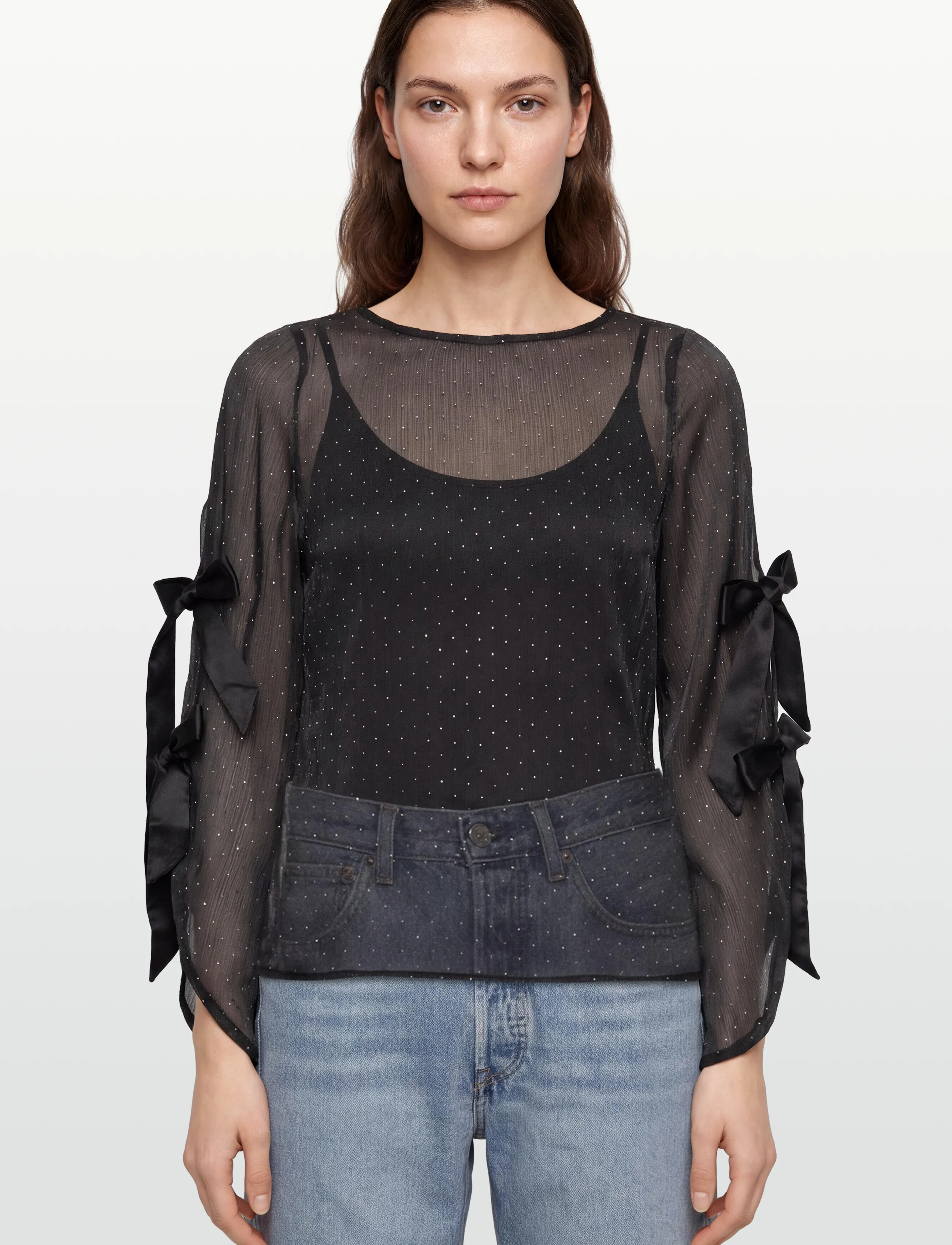 A-View - Alisa blouse - langærmede bluser - 999 black - 3