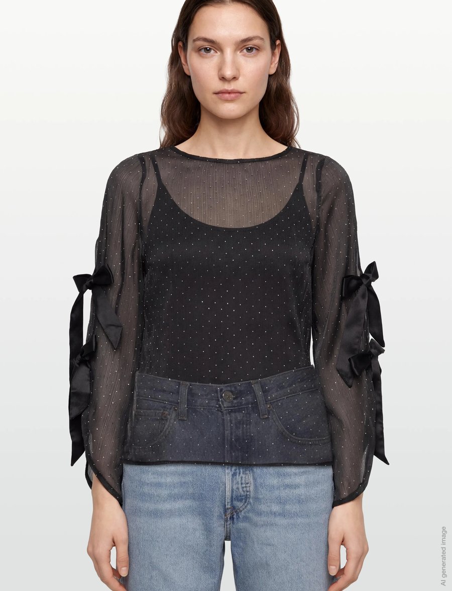 A-View - Alisa blouse - langærmede bluser - 999 black - 3