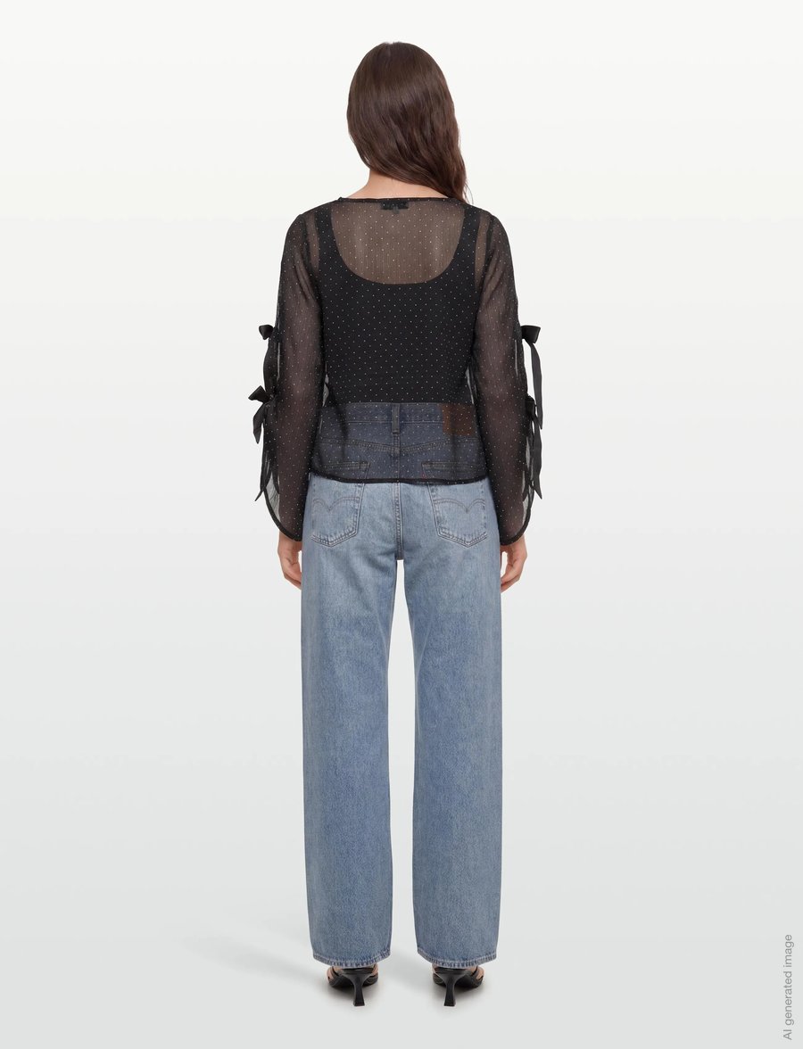 A-View - Alisa blouse - langærmede bluser - 999 black - 4