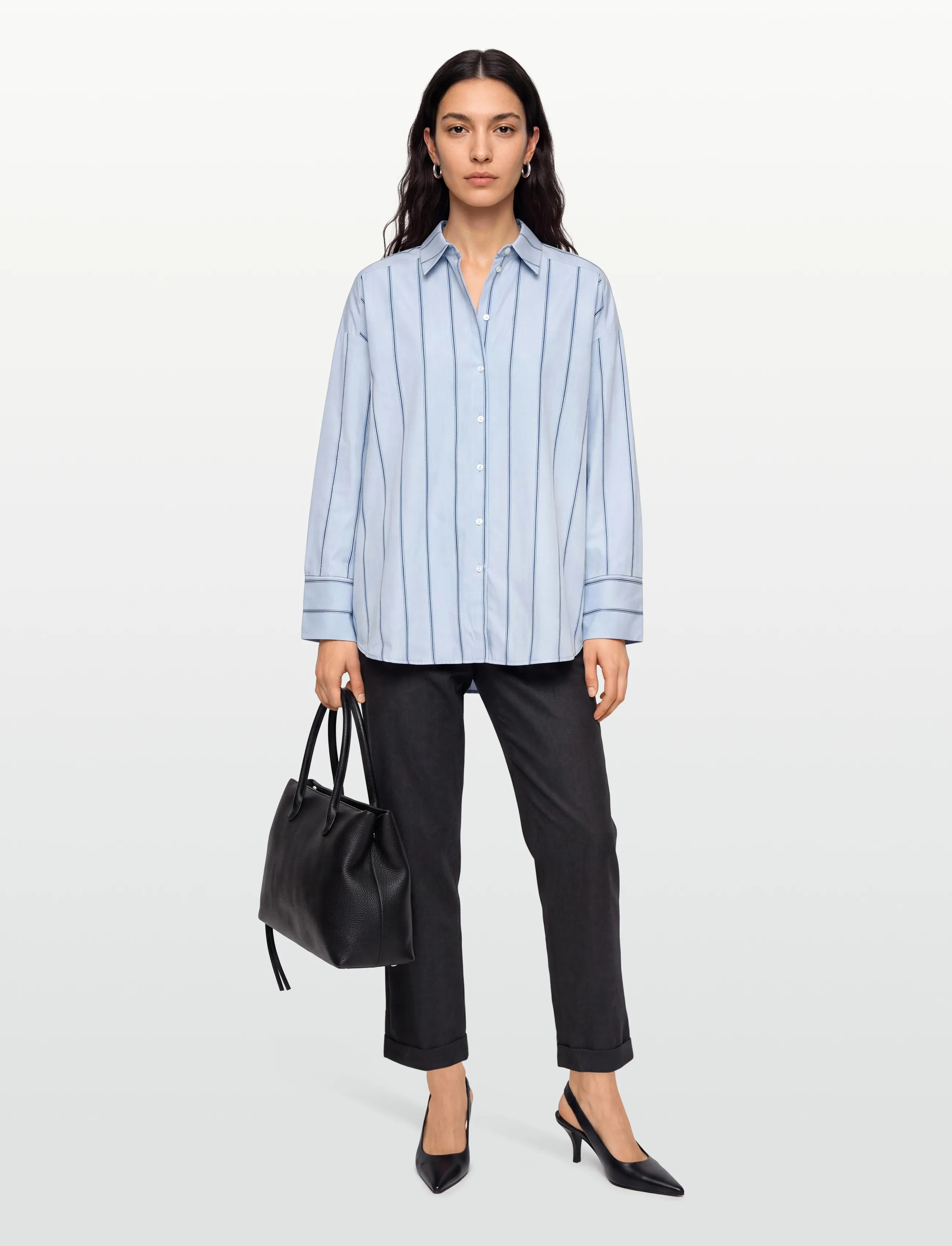 A-View Magnolia Stripe Shirt, 42, Blue, Skjorter > Langærmede, Dame