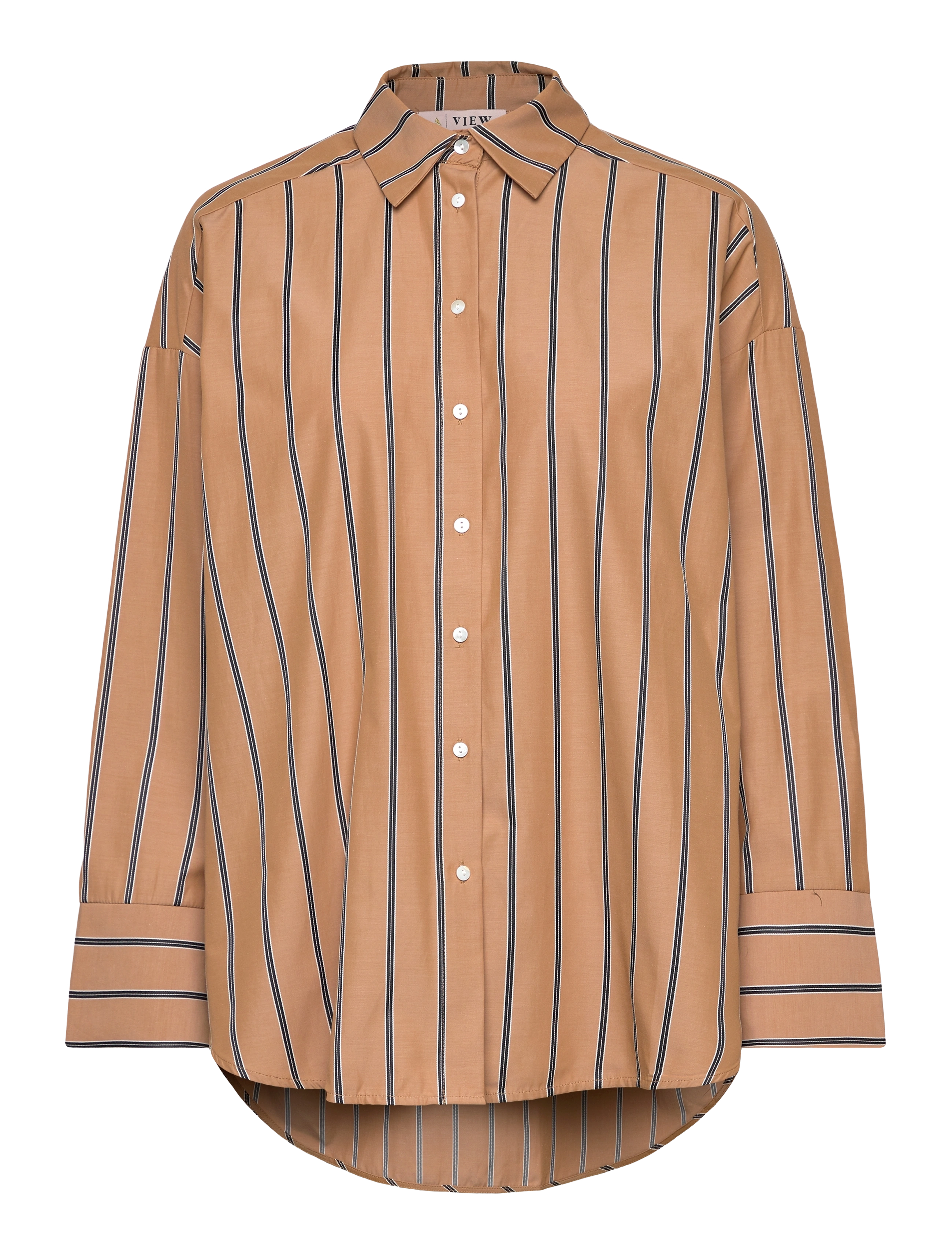 A-View Magnolia stripe shirt - A-View - 313 CAMEL/BLACK / beige