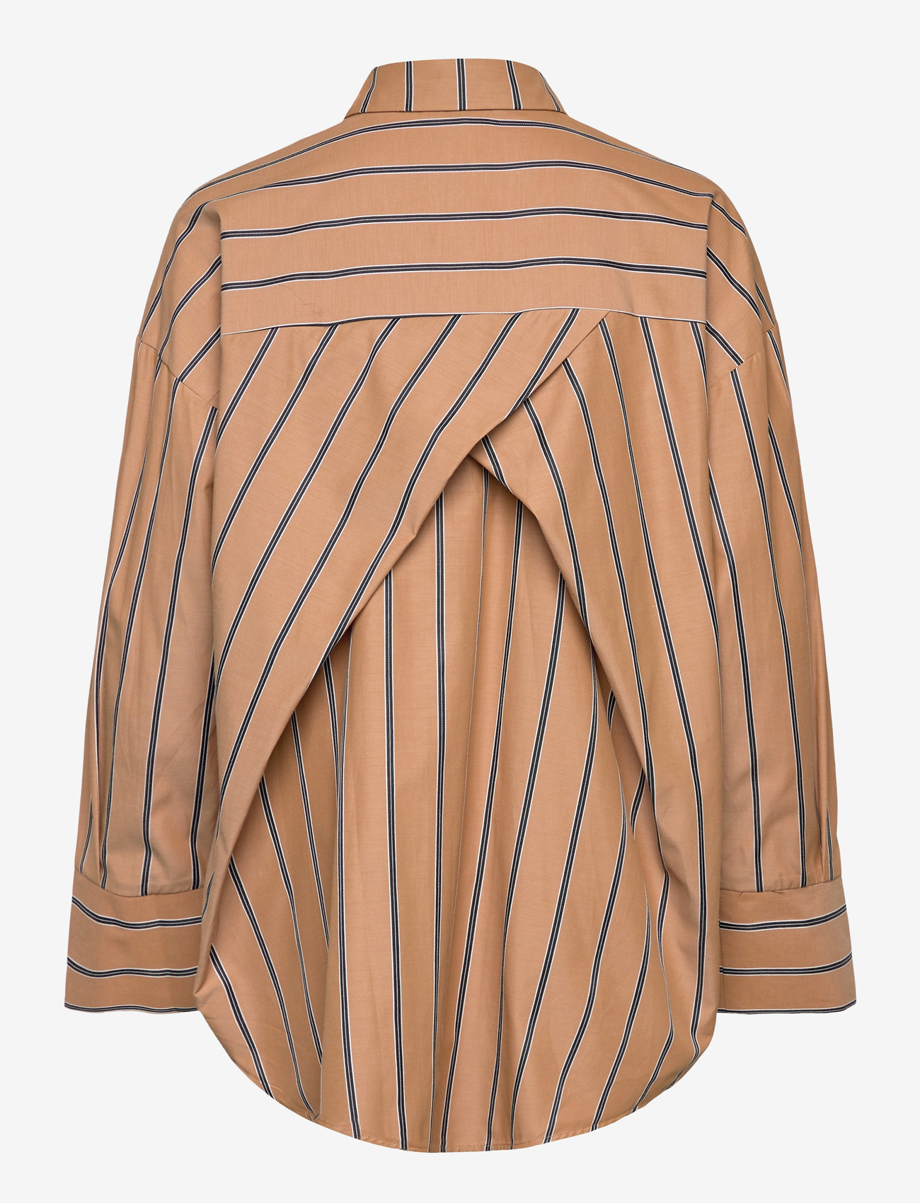 A-View - Magnolia stripe shirt - langærmede skjorter - 313 camel/black - 1
