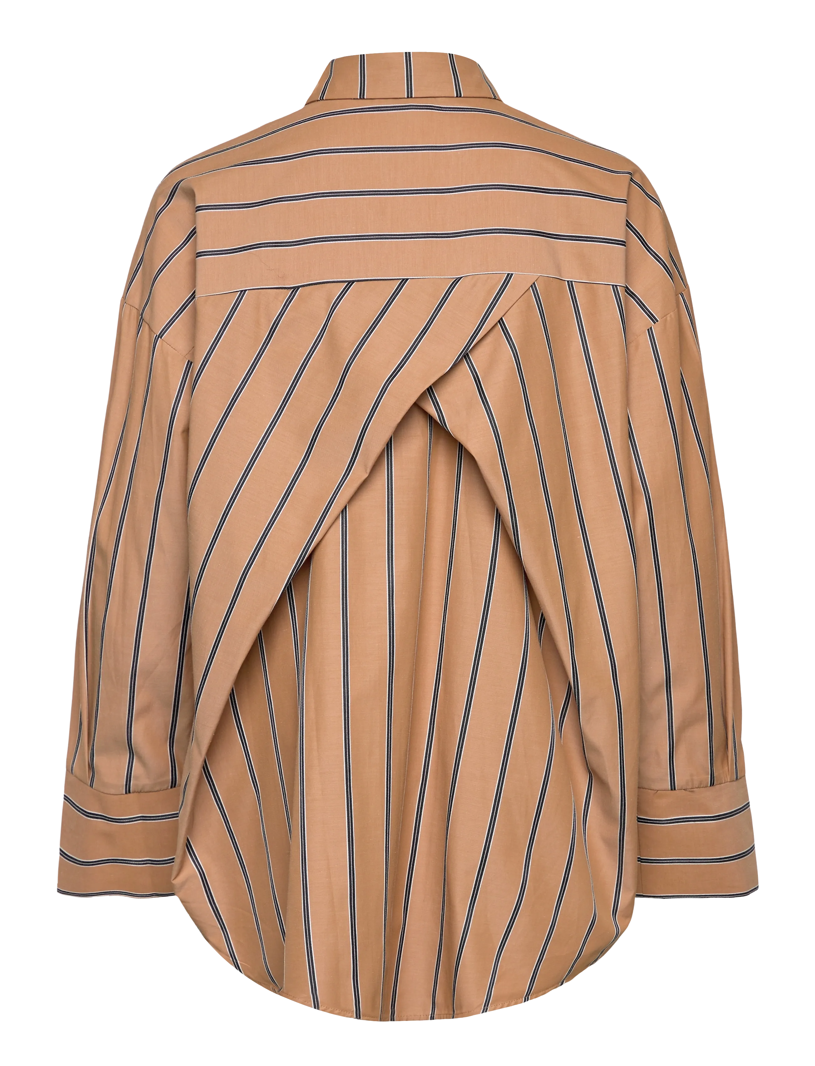A-View - Magnolia stripe shirt - langærmede skjorter - 313 camel/black - 1