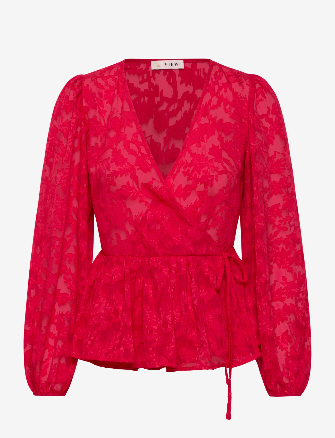 A-View - Feani blouse - langærmede bluser - 450 red - 0