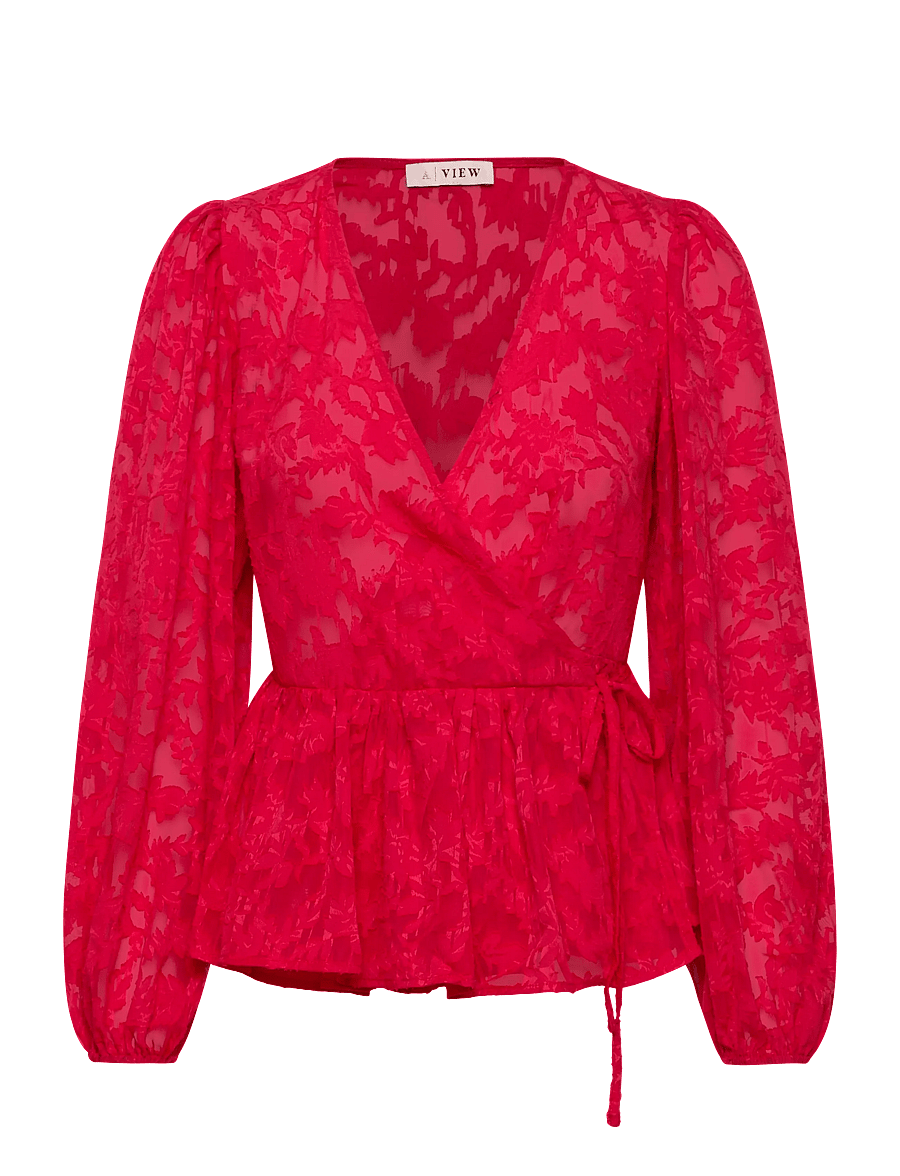 A-View - Feani blouse - langærmede bluser - 450 red - 0