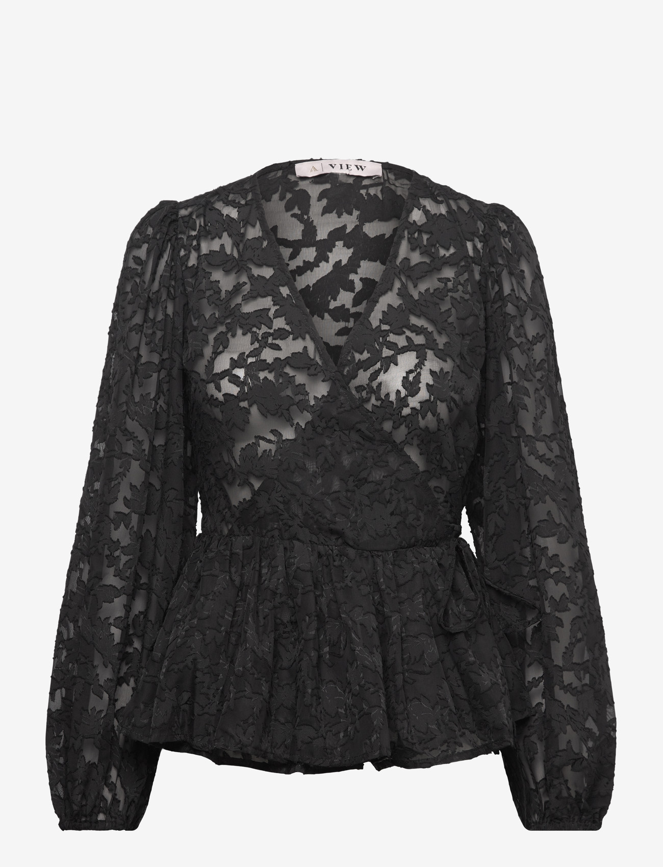 A-View - Feani blouse - langærmede bluser - 999 black - 0
