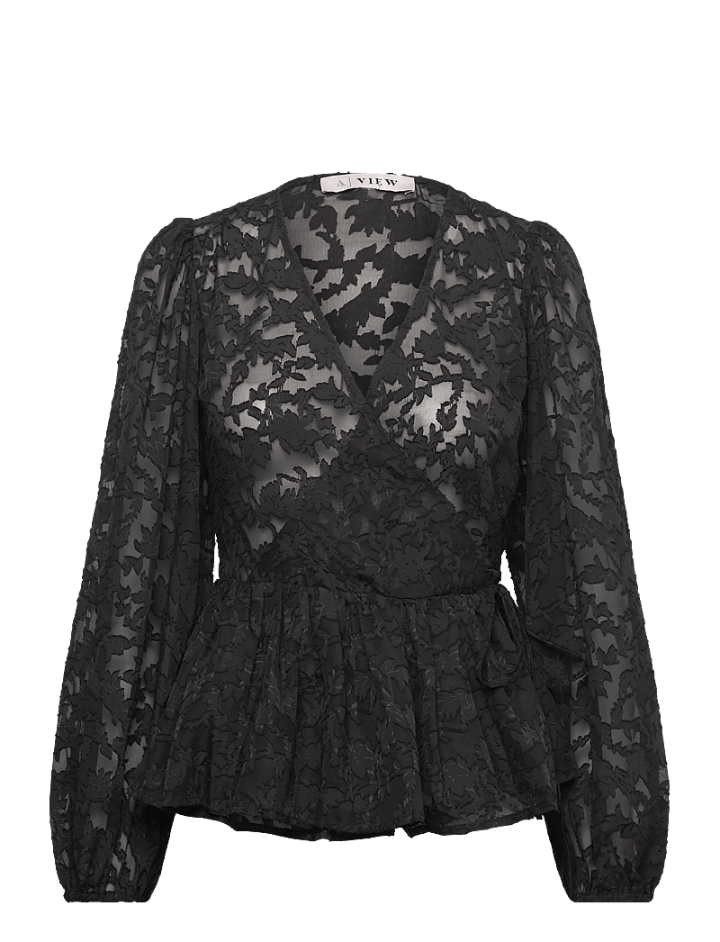 A-View - Feani blouse - långärmade blusar - 999 black - 0