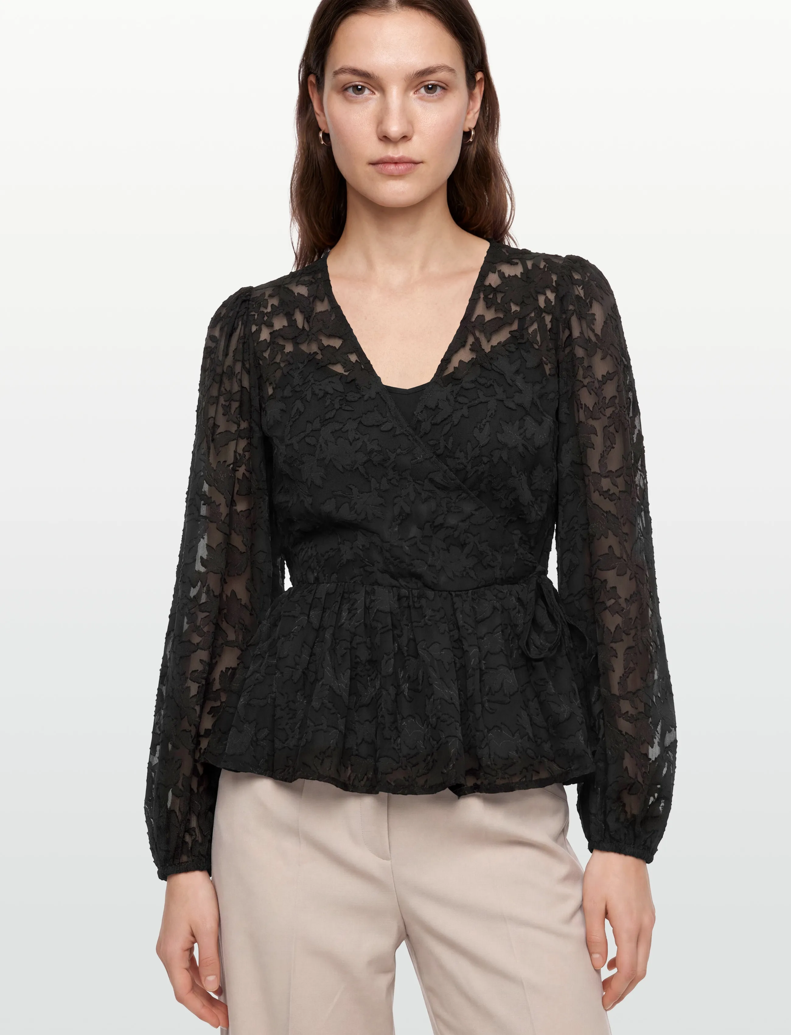 A-View - Feani blouse - pikkade varrukatega pluusid - 999 black - 3