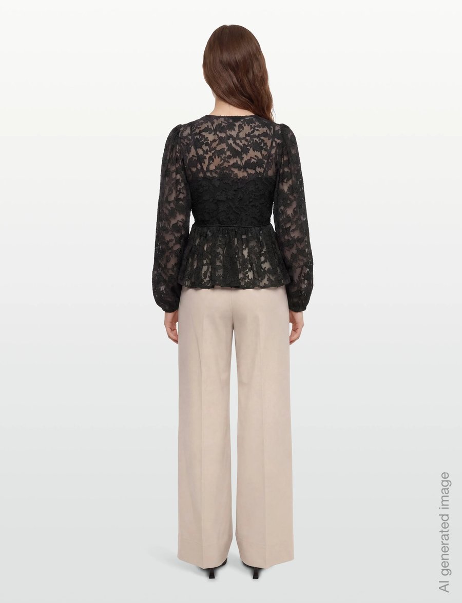 A-View - Feani blouse - long sleeved blouses - 999 black - 4