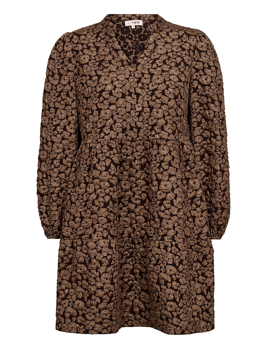 A-View - Ida Dress - pidulikud kleidid - dark brown - 0