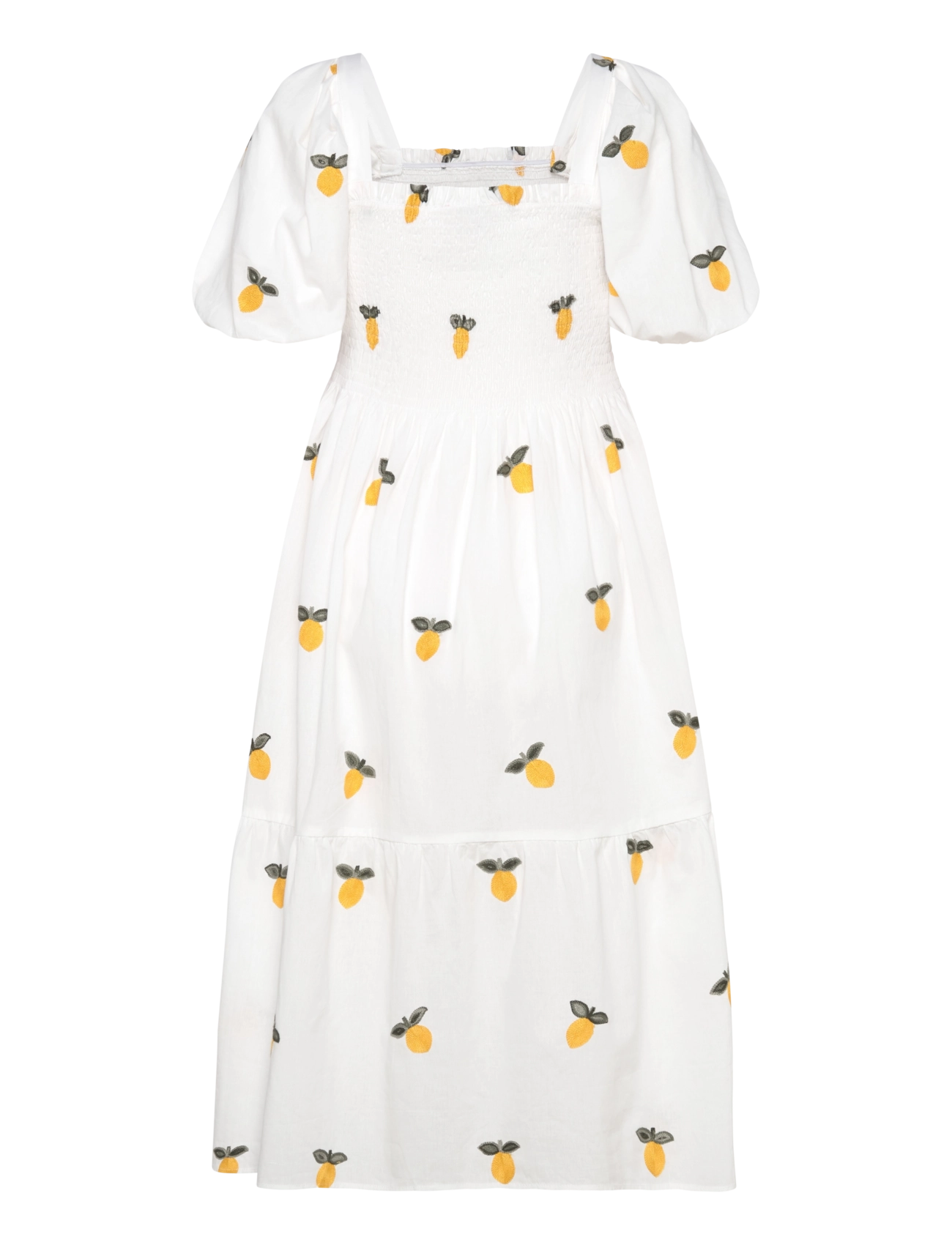 A-View - Cheri fruit dress - midikleider - white/yellow - 1