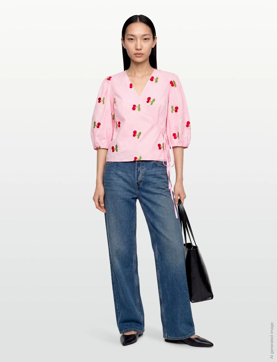 A-View - Rebekka fruit blouse - langærmede bluser - rose/red - 0