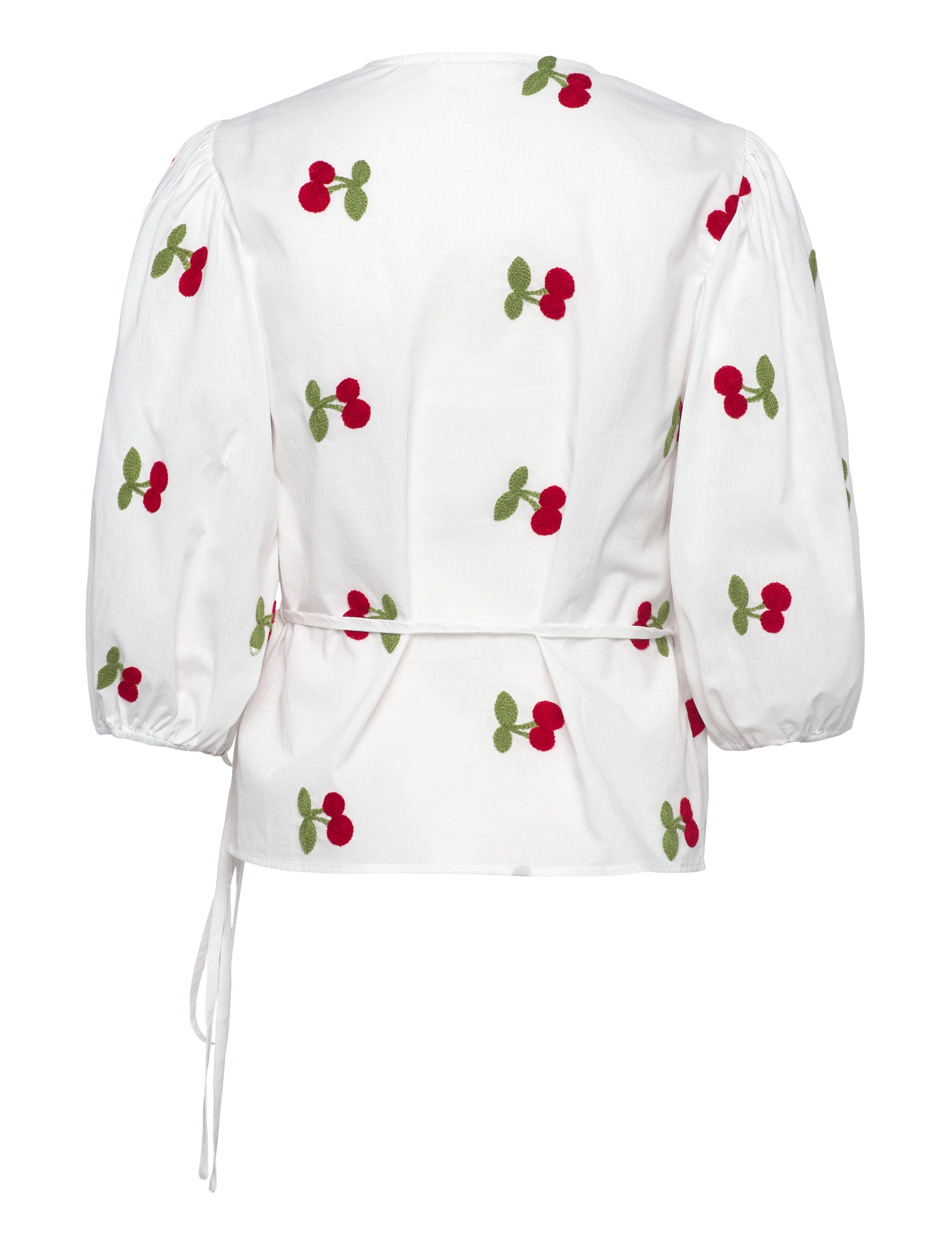 A-View - Rebekka fruit blouse - långärmade blusar - white/red - 1