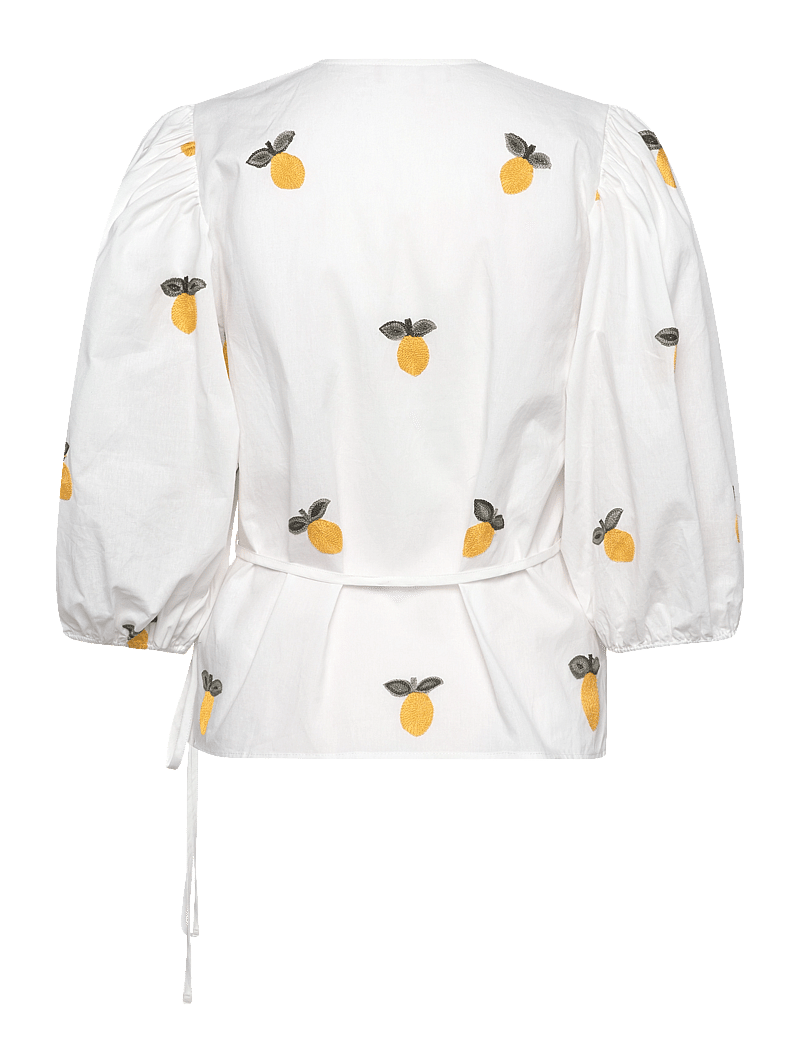 A-View - Rebekka fruit blouse - langärmlige blusen - white/yellow - 1