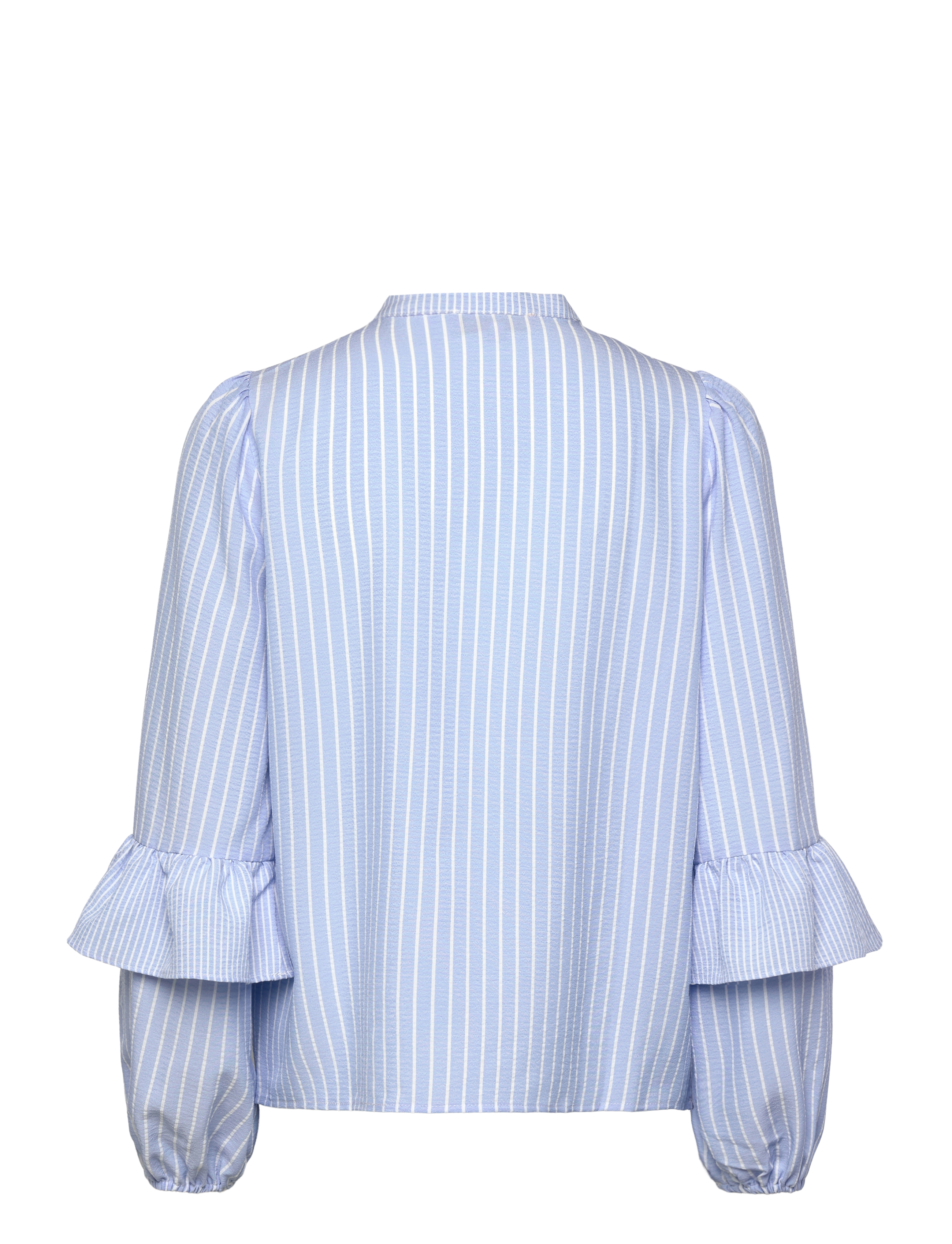 A-View - Karin blouse - långärmade blusar - light blue/white stripe - 1