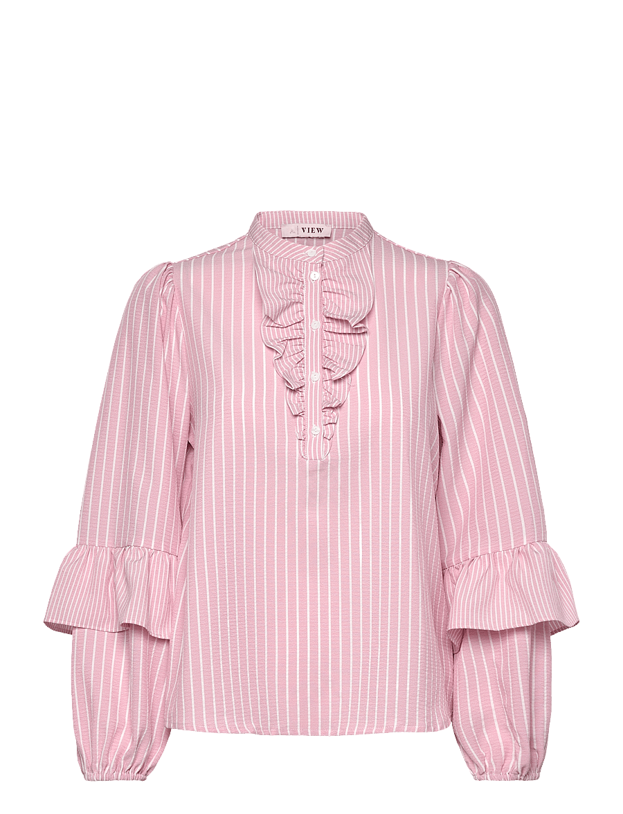 A-View - Karin blouse - pitkähihaiset puserot - rose/white - 0