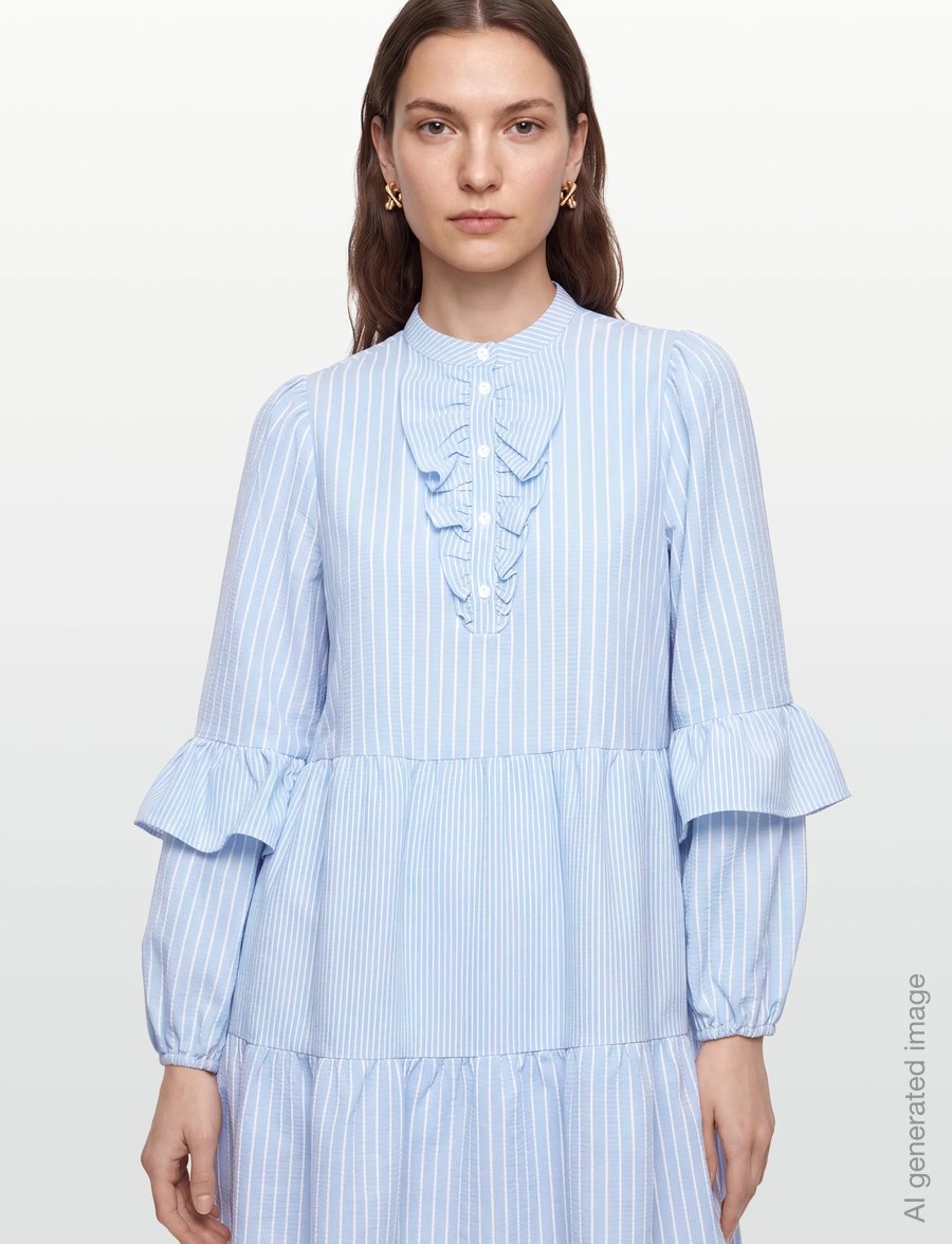 A-View - Karin dress - kurze kleider - light blue/white stripe - 3