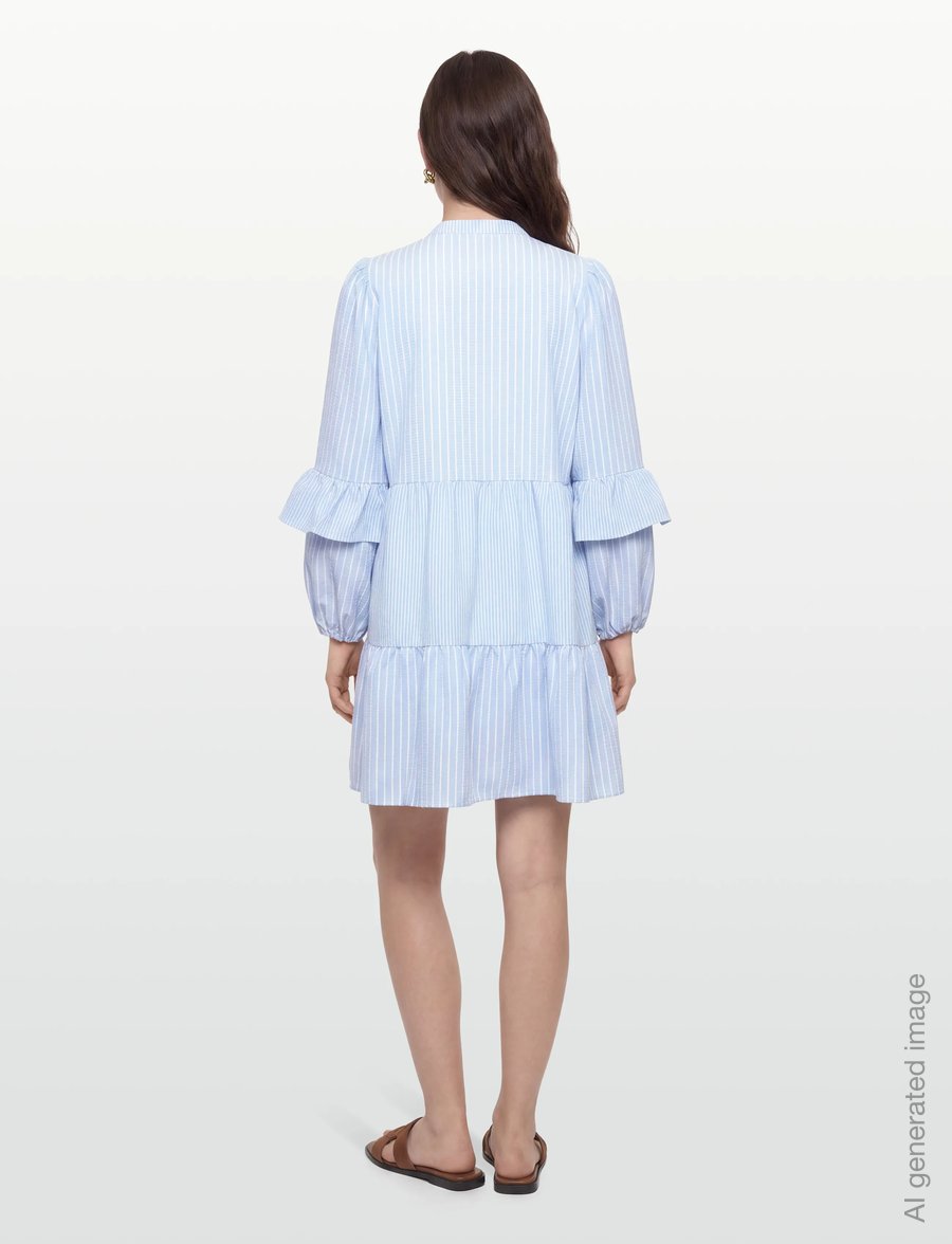 A-View - Karin dress - kurze kleider - light blue/white stripe - 4