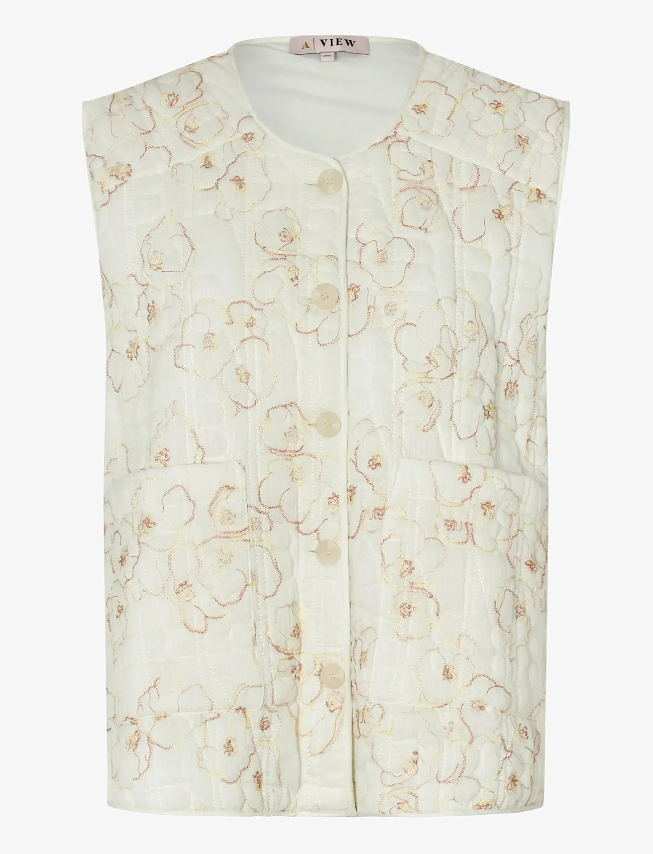 A-View - Kammy embrodery vest - forårsjakker - sand/white - 1