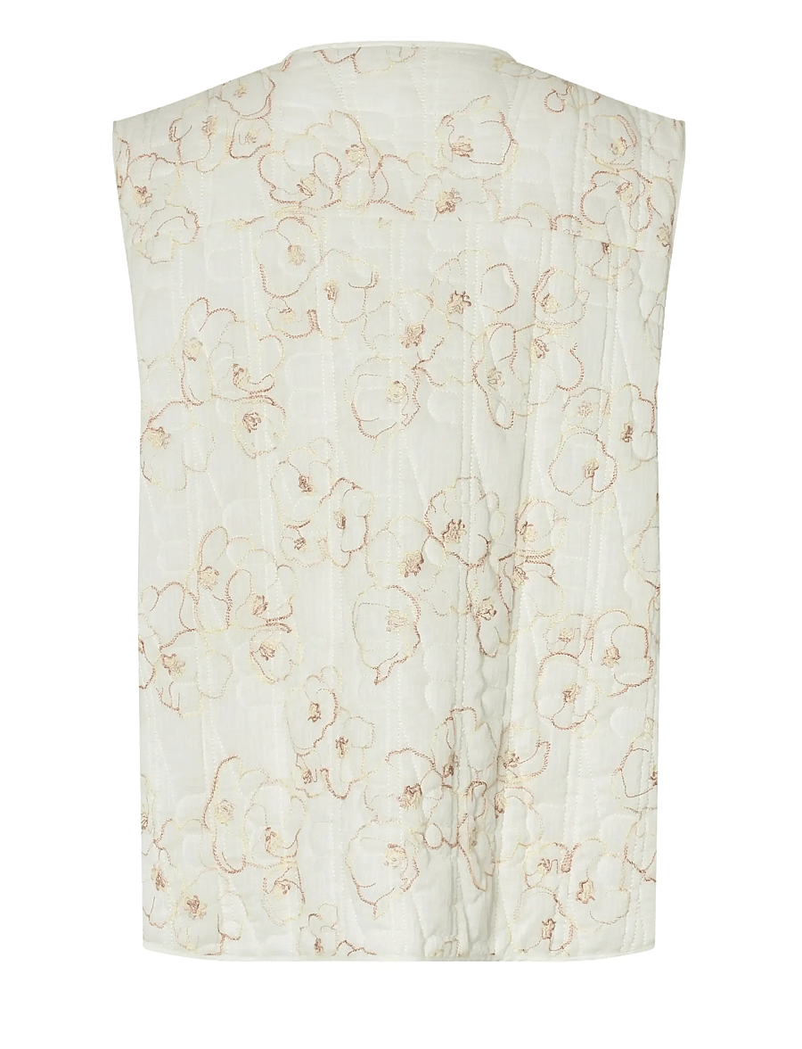 A-View - Kammy embrodery vest - steppwesten - sand/white - 2