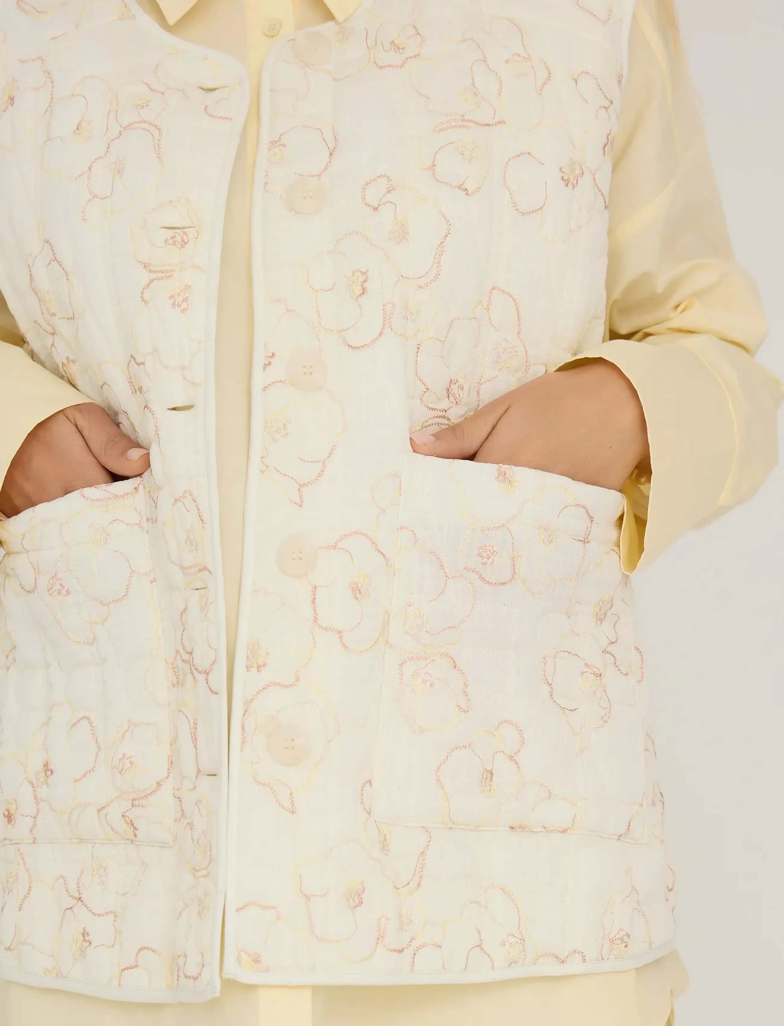 A-View - Kammy embrodery vest - frühlingsjacken - sand/white - 5