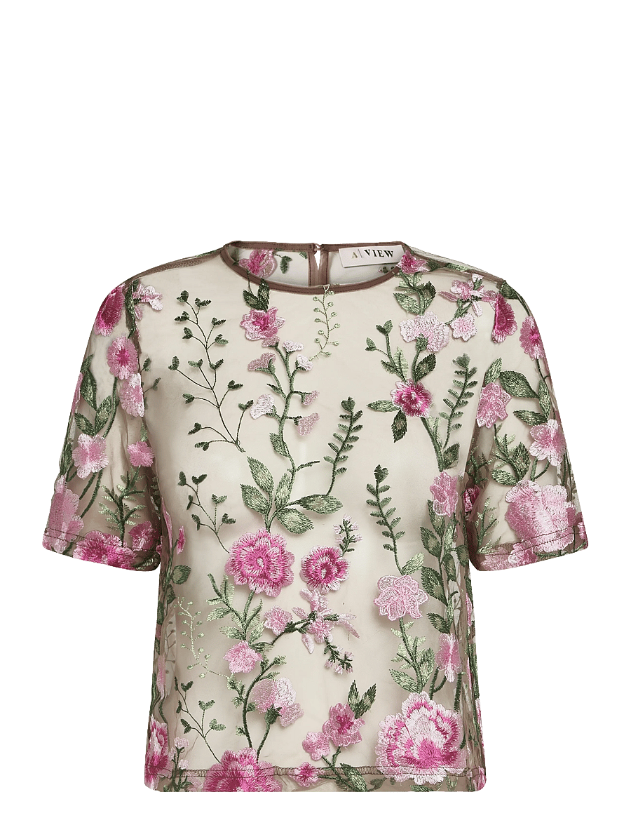A-View - Fuschia blouse - kortärmade blusar - almond/orchid - 0