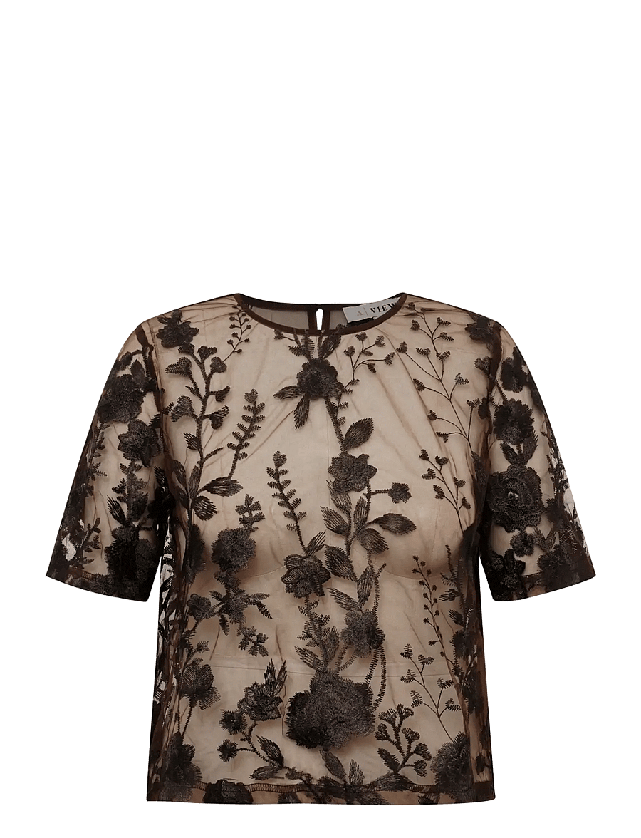 A-View - Fuschia blouse - kortærmede bluser - dark brown - 1
