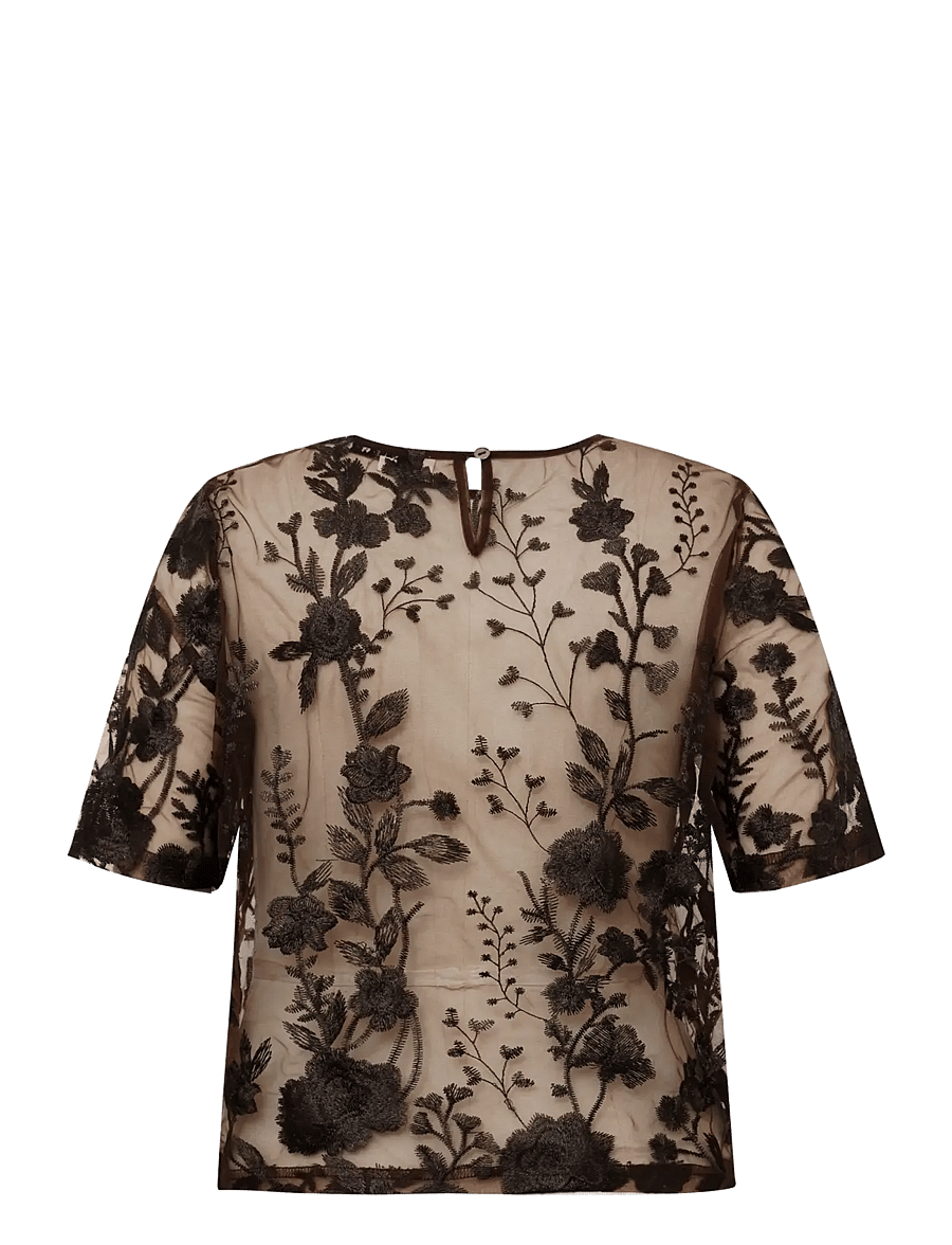 A-View - Fuschia blouse - kortærmede bluser - dark brown - 2