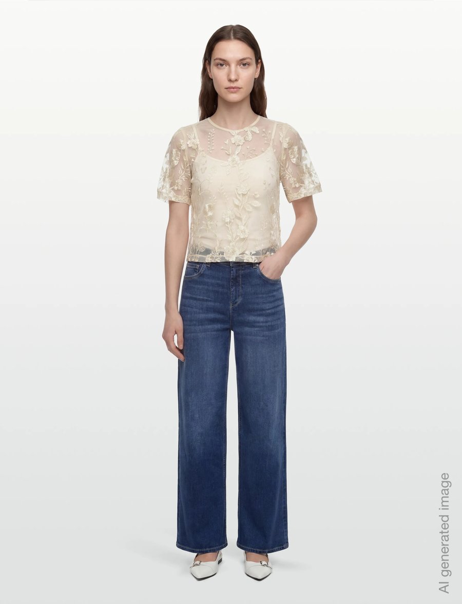 A-View - Fuschia blouse - lühikeste varrukatega pluusid - pale yellow - 0