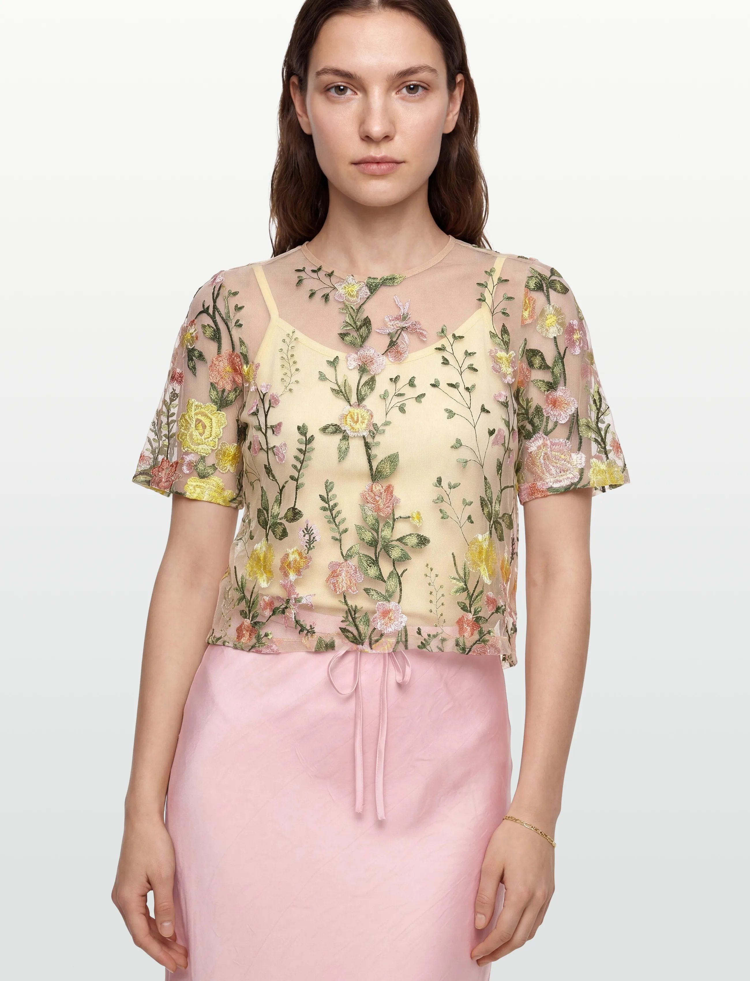 A-View - Fuschia blouse - kurzärmelige blusen - sand/yellow - 3