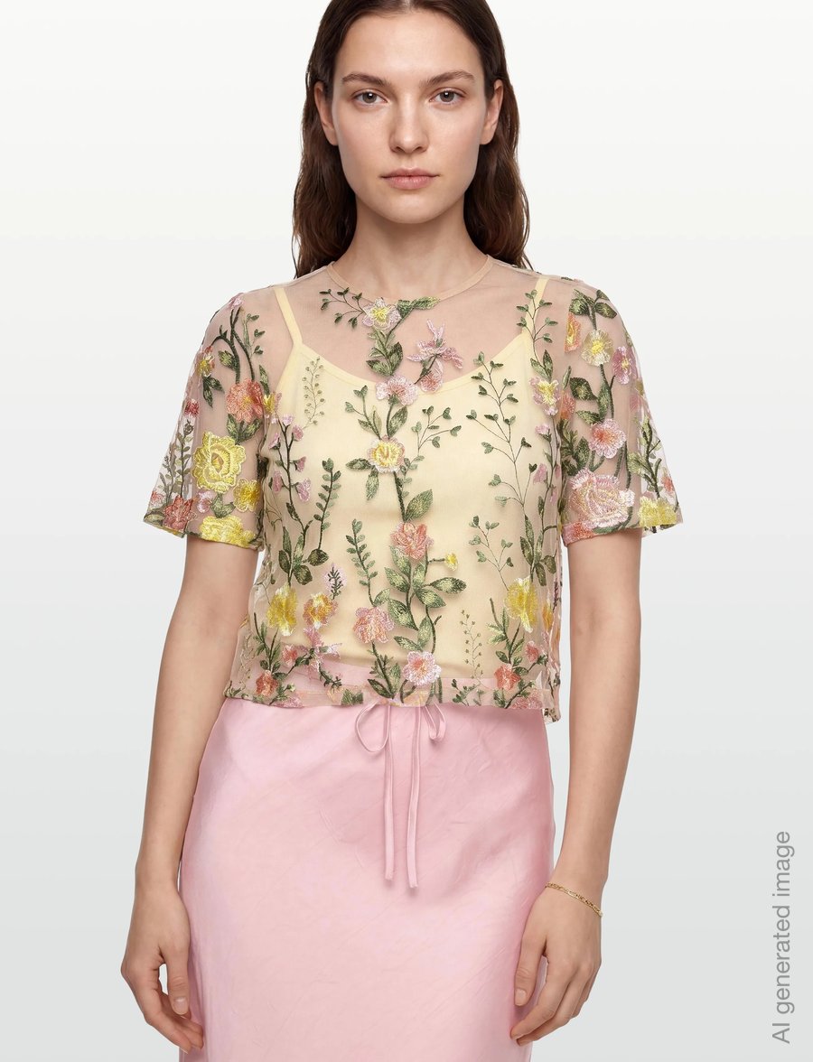 A-View - Fuschia blouse - palaidinės trumpomis rankovėmis - sand/yellow - 3
