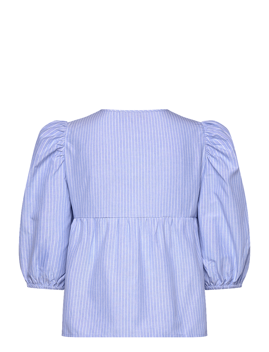 A-View - Betty blouse - kurzärmelige blusen - light blue/white stripe - 1
